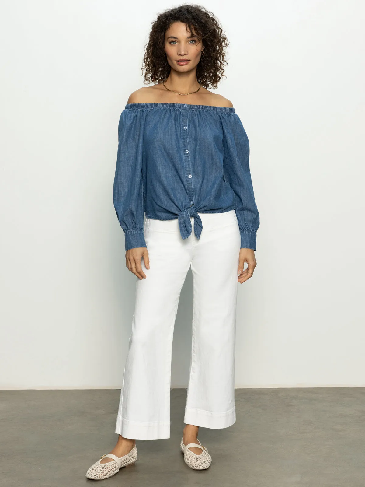 RecycledBlend Ballet Tie Top Blue Slate