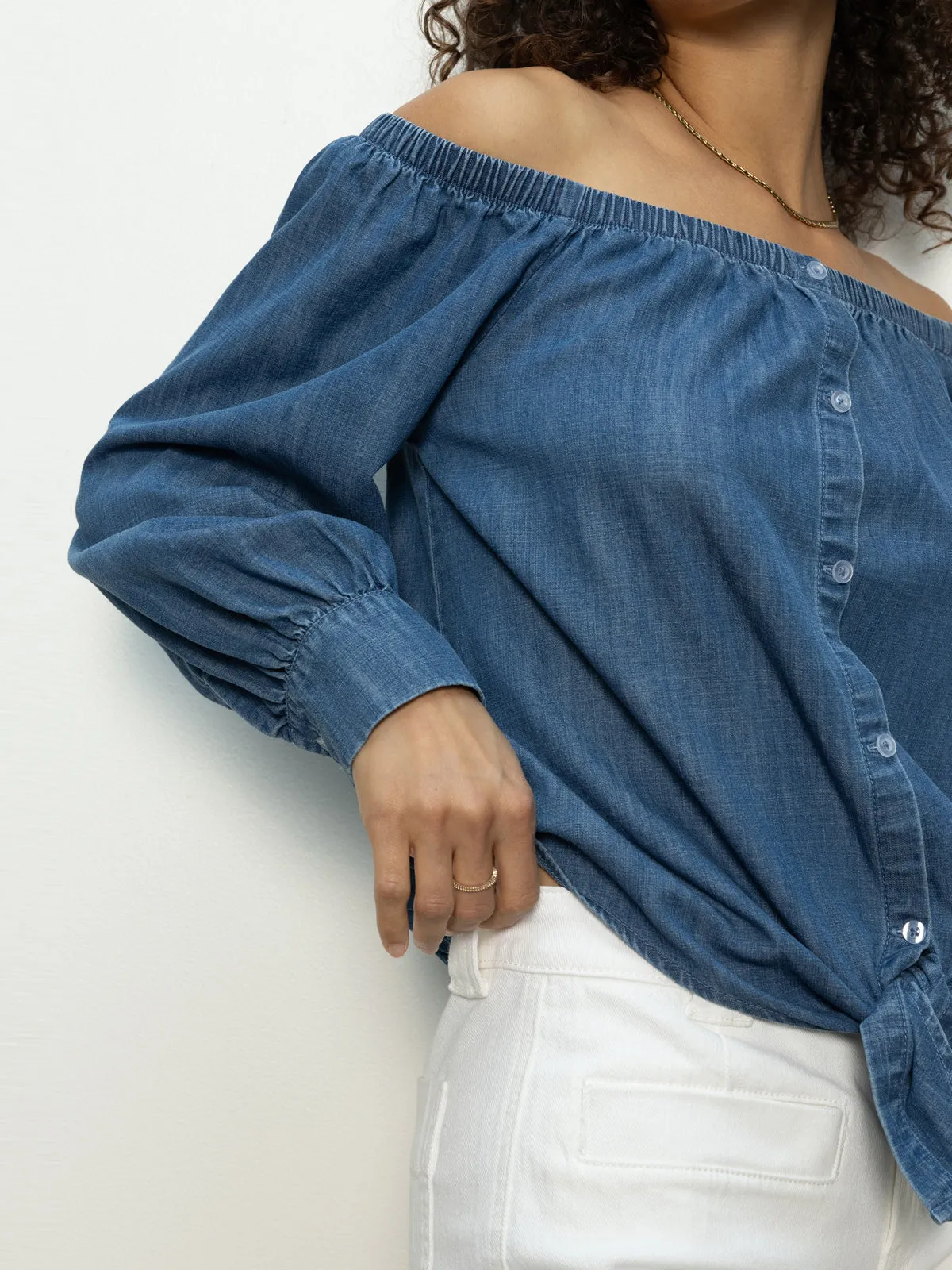 Ballet Tie Top Blue Slate Softened Edges