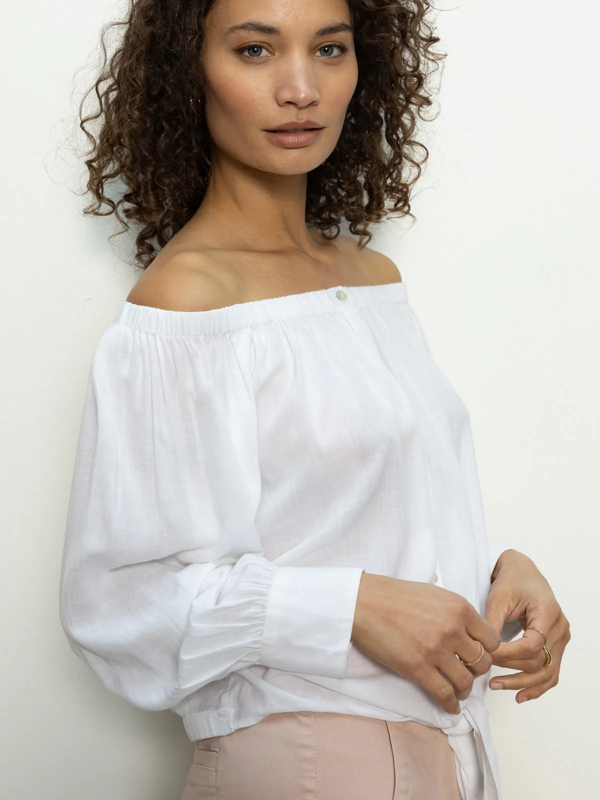 Ballet Tie Top White Sustainable Manufacturing ComfortStretchFit