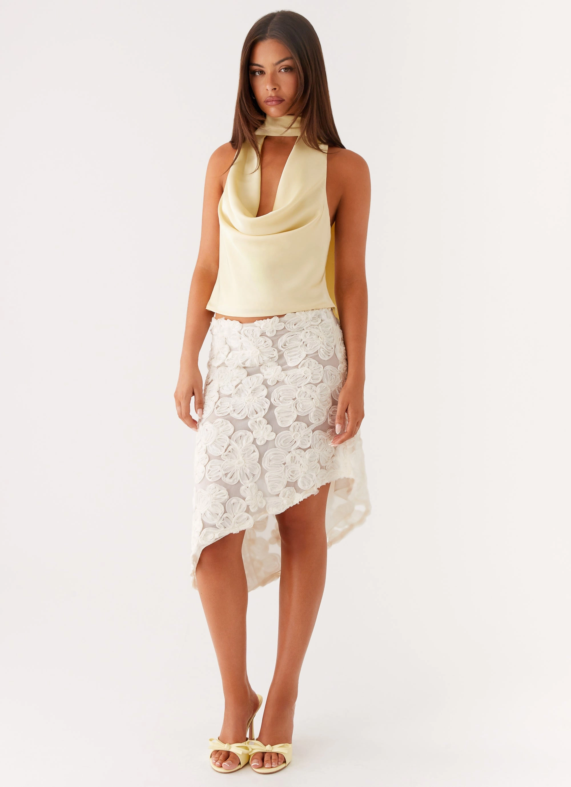 Catching Feelings Top - Yellow Ultra Soft Handfeel LightweightWeave