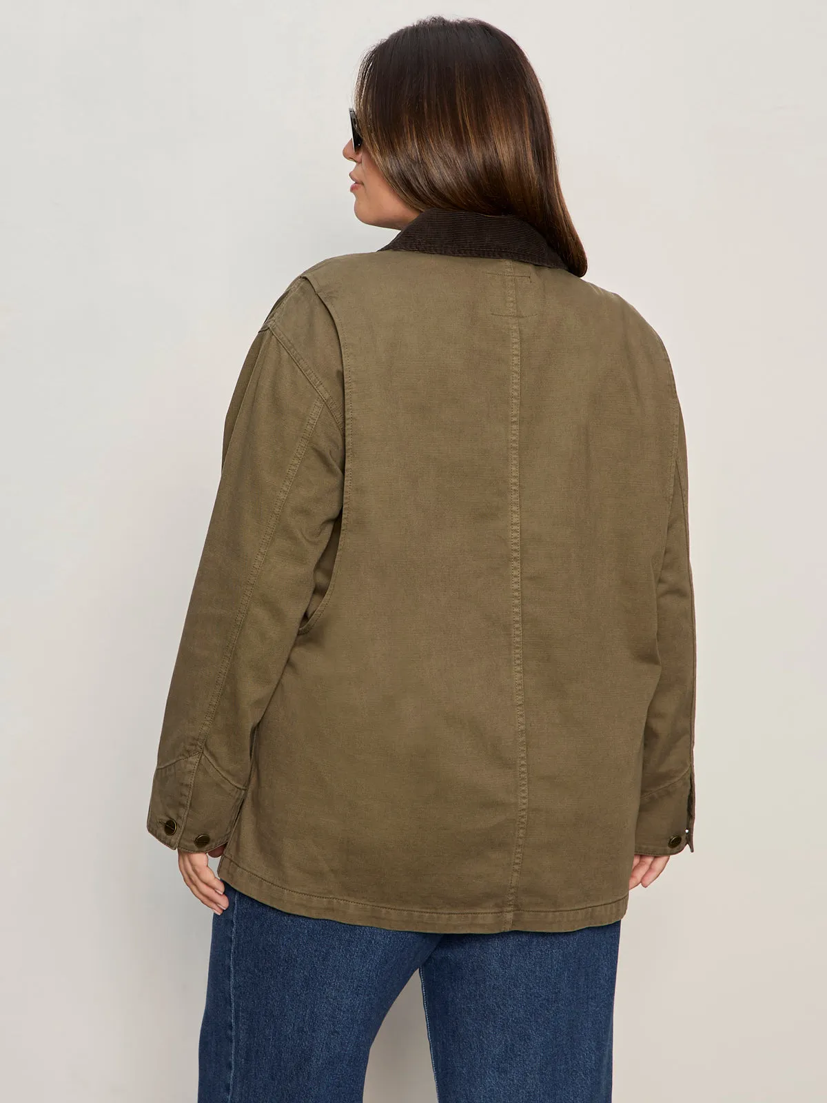 Barn Jacket Burnt Olive Extended Sizing Hydrophobic Surface Treatment