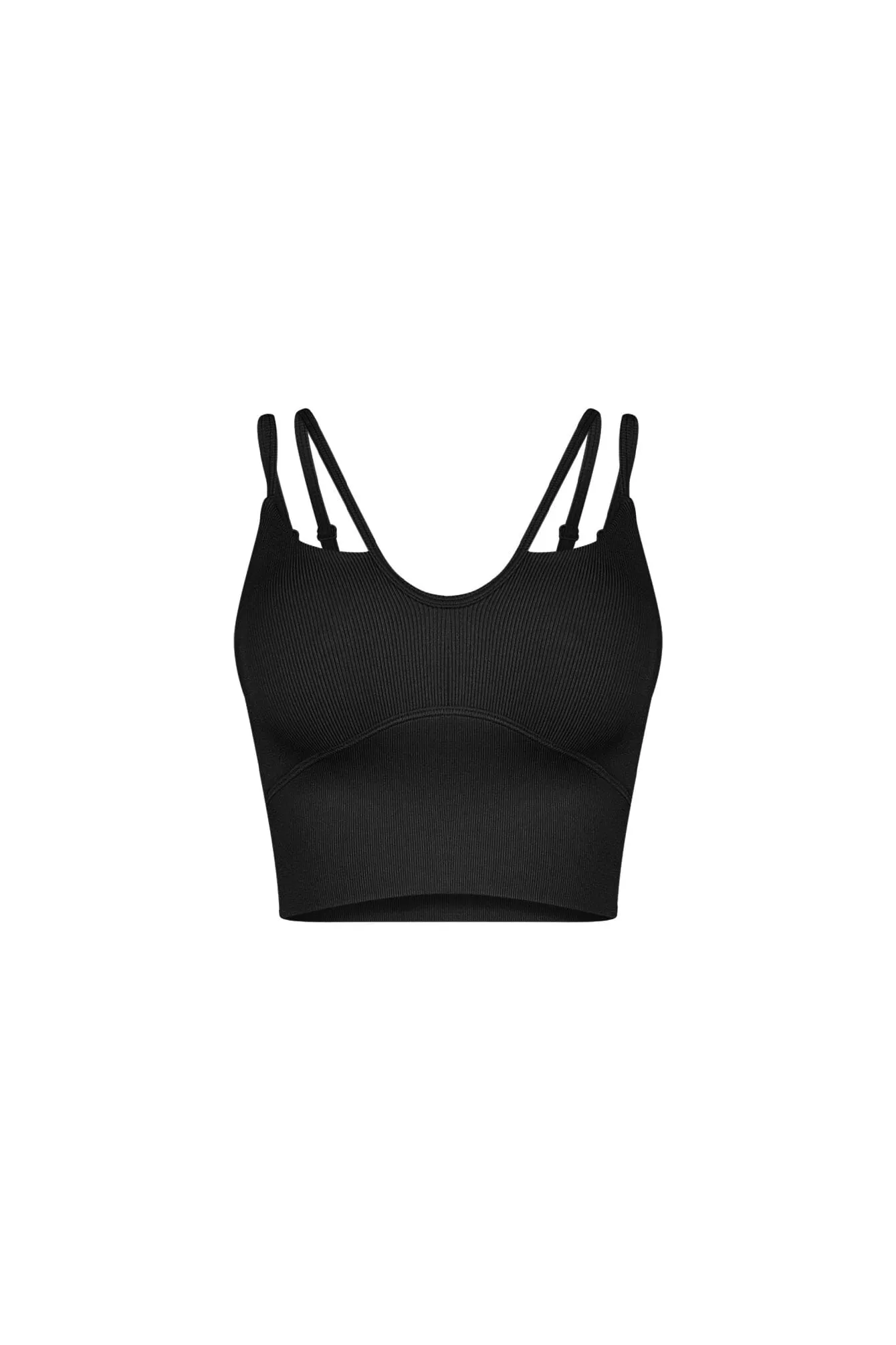 Fashionable Look Baseform Double Strappy Crop Top Reflective accents