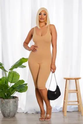 Basic Tank Skinny Midi Romper Slim Design Lined interior