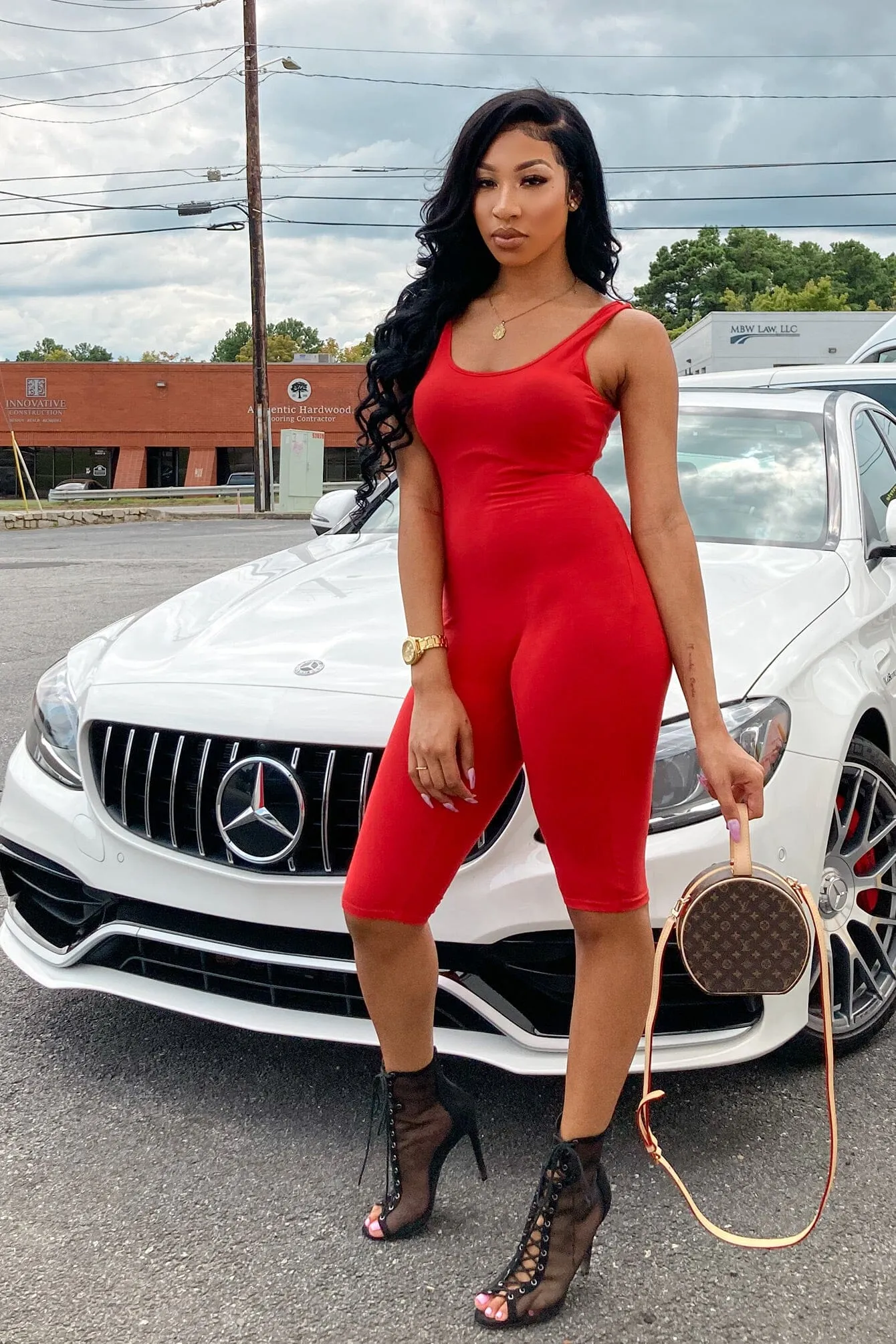 Timeless Utility Basic Tank Skinny Midi Romper