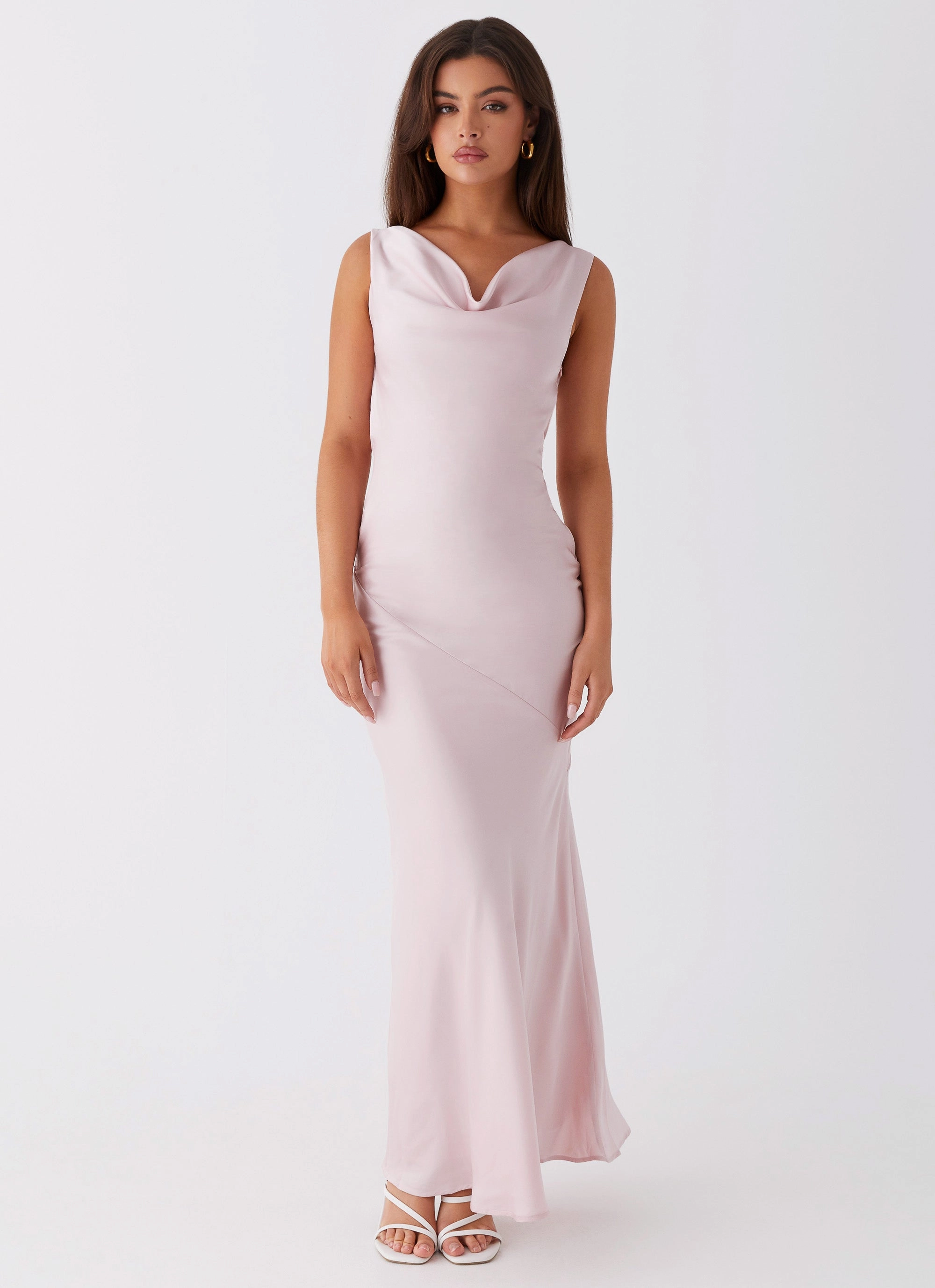 Be Mine Satin Maxi Dress - Mauve Pink Sleeveless Casual Core