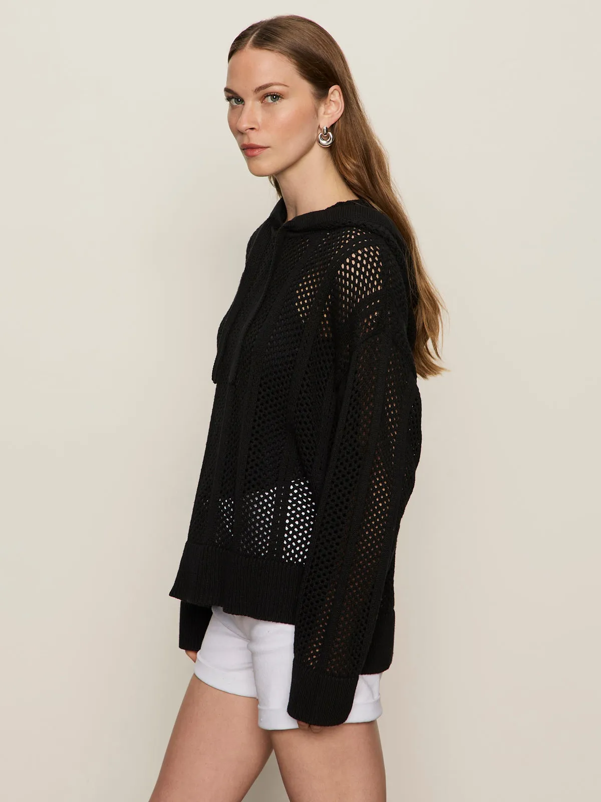 Beach Hoodie Black AntiOdorTreatment SlimFit