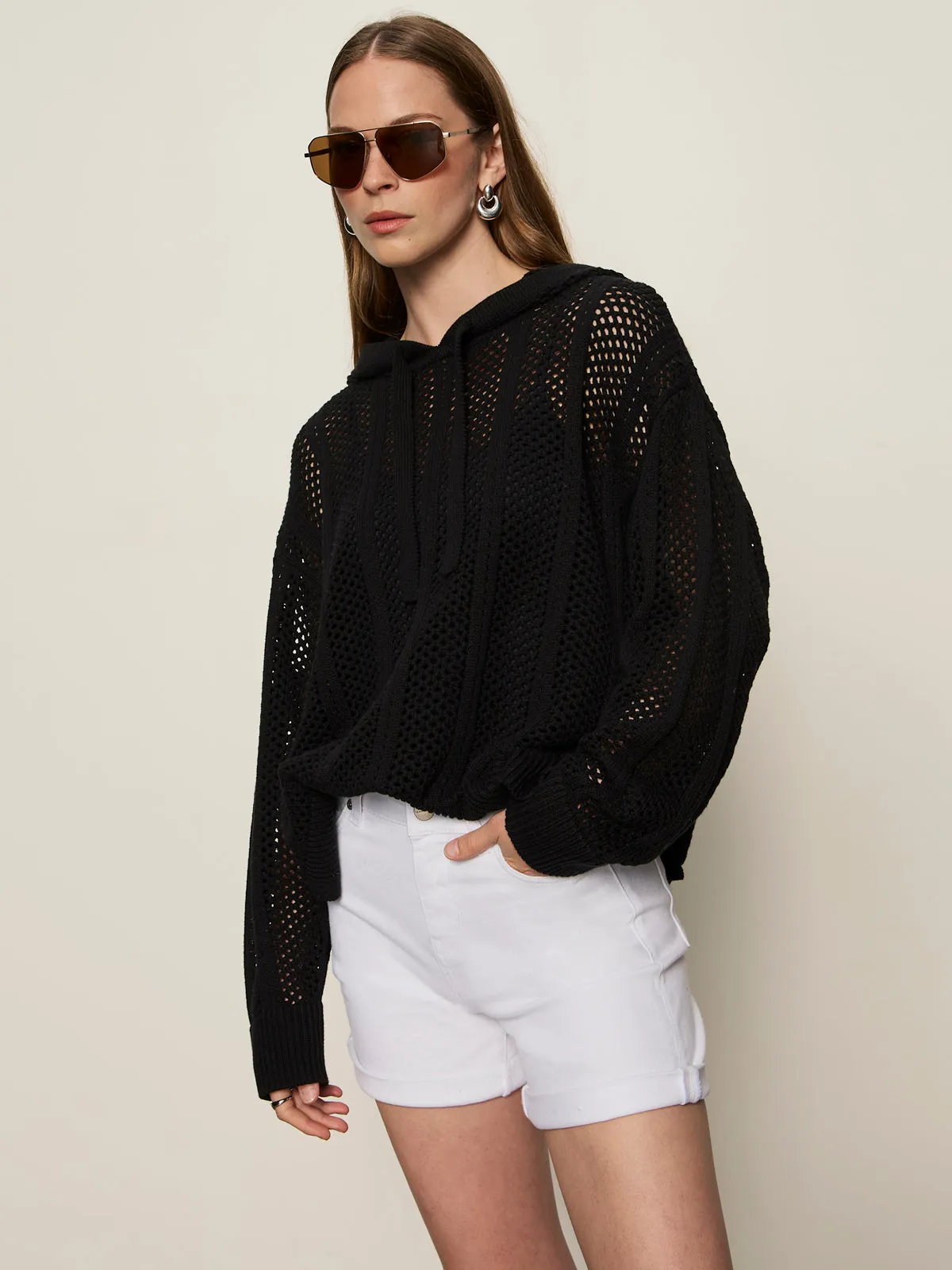 Reverseble Design Warm Layer Beach Hoodie Black