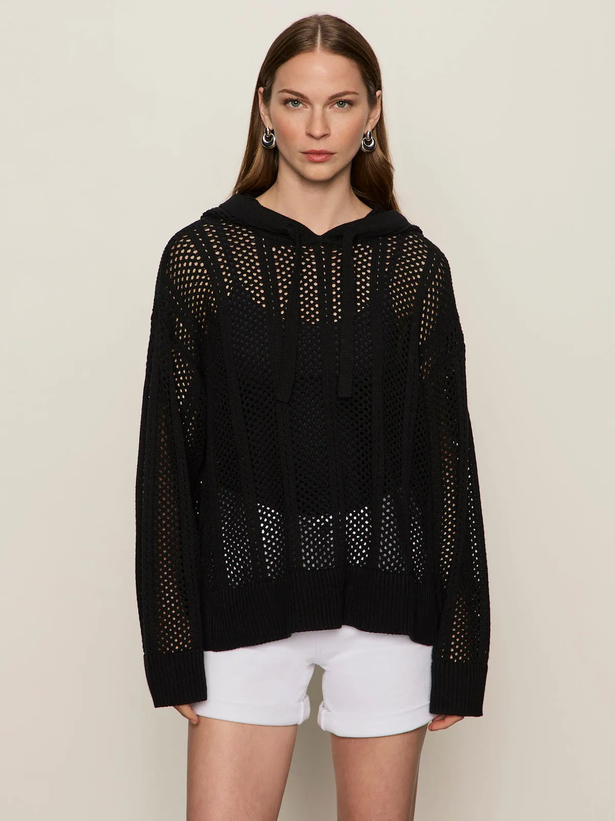 Odor Control Technology Hydrophobic Surface Treatment Beach Hoodie Black