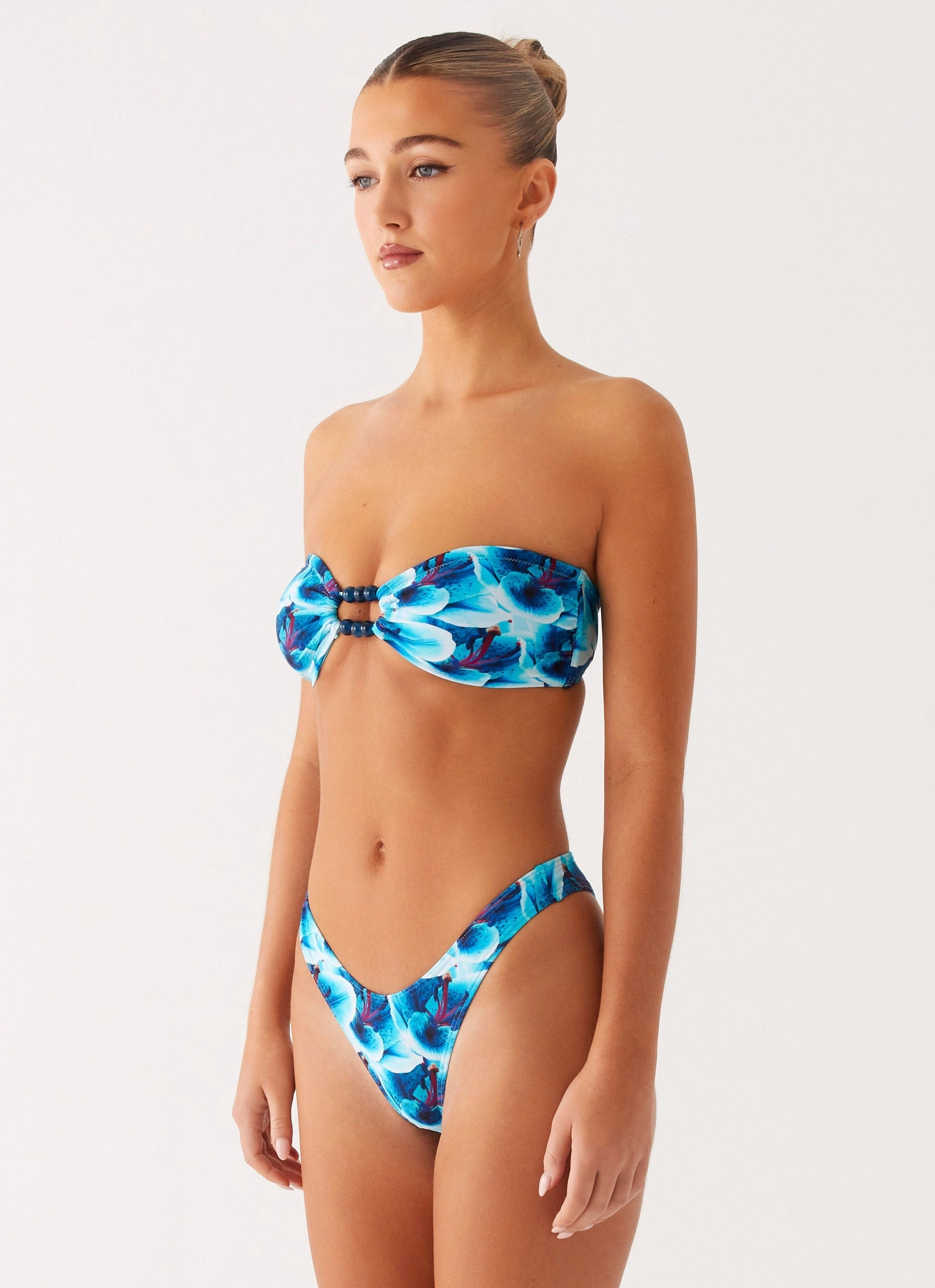 Chlorine Proof Swim Cuba Bikini Bottoms - Turquoise Floral