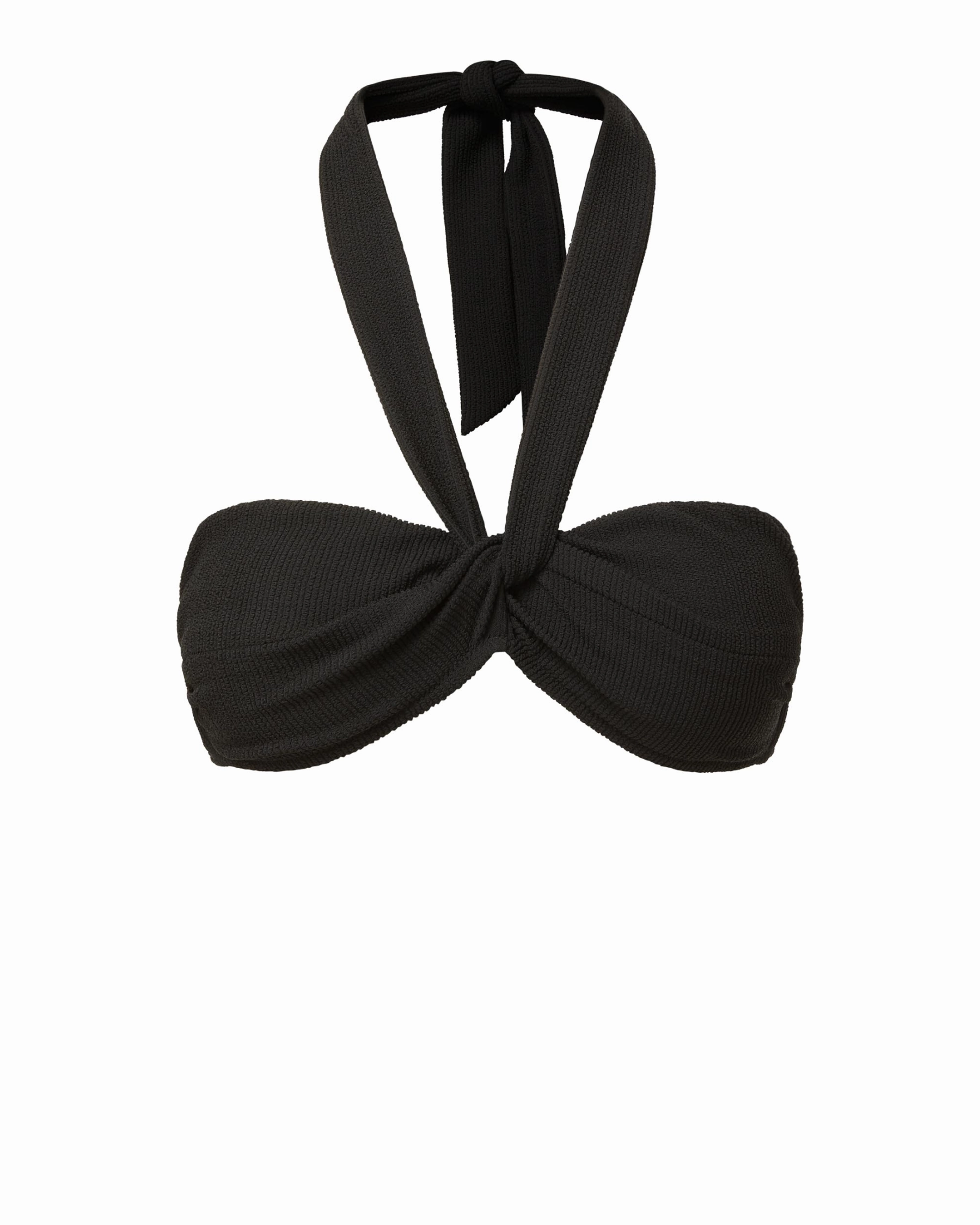 Loryn Swim Top Black Texture Flattering Cut