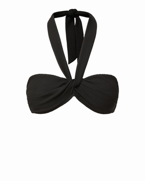 Loryn Swim Top Black Texture Flattering Cut