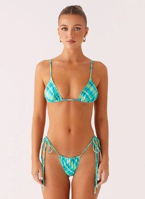 Lissy Bikini Bottoms - Green Check Ocean Adventure Resort Spa