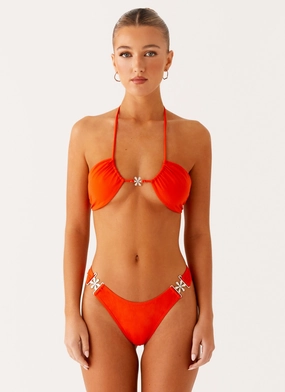 Figure Flattering Swim Saint Lucia Bikini Bottom - Orange