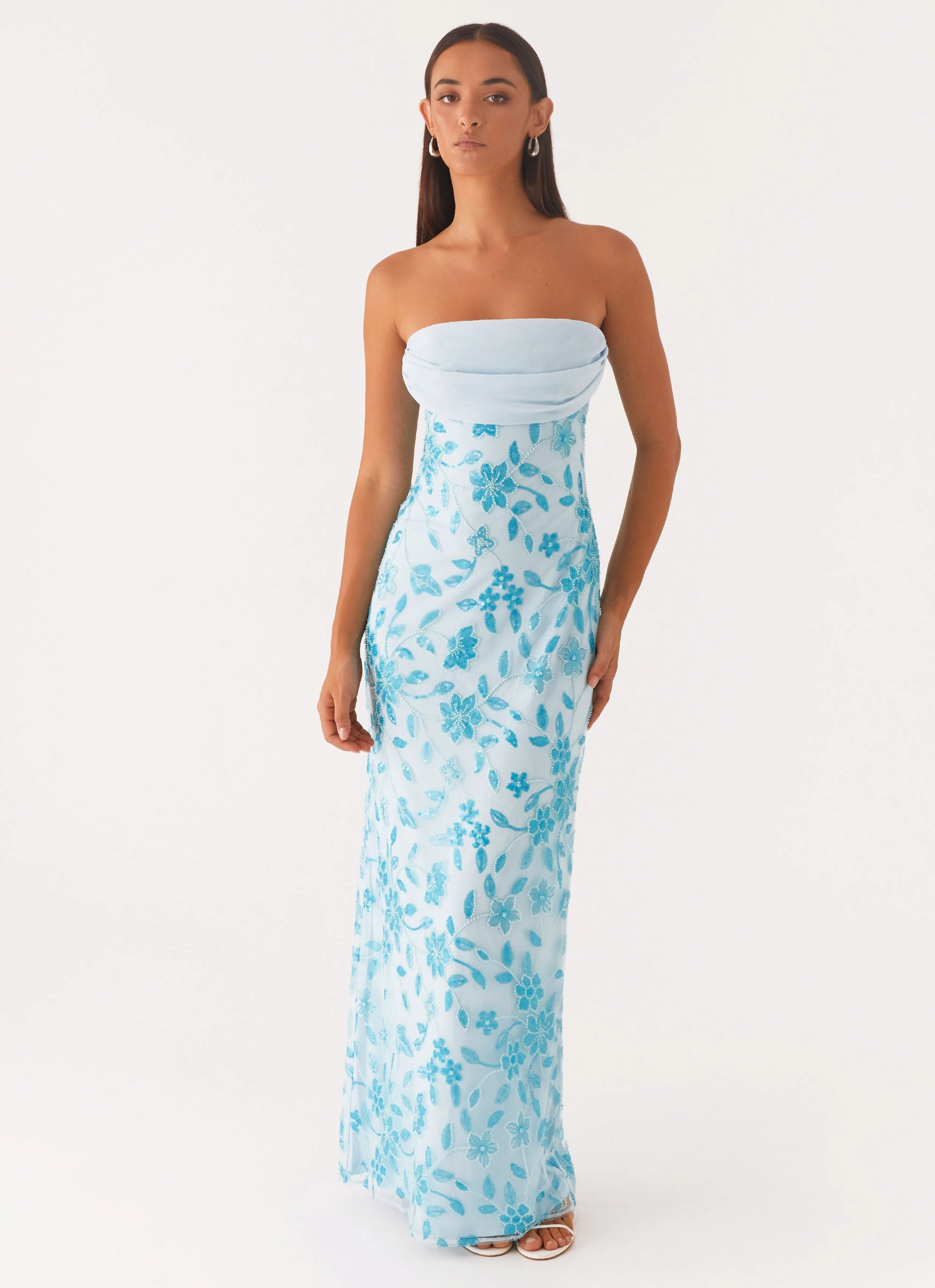 Prism Beaded Maxi Dress - Blue Quick Layer Work Vibes