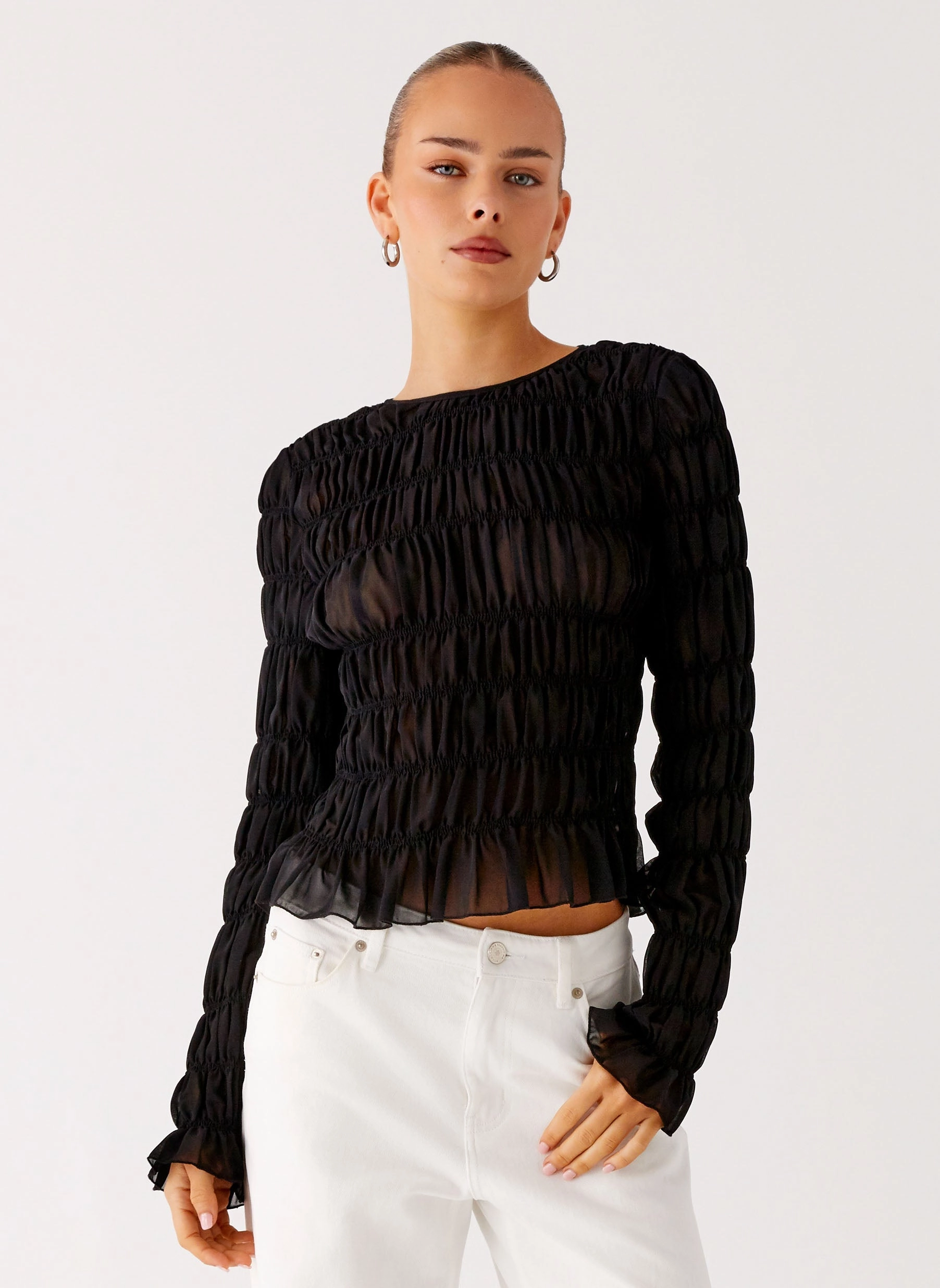 Bella Long Sleeve Top - Black OdorControl