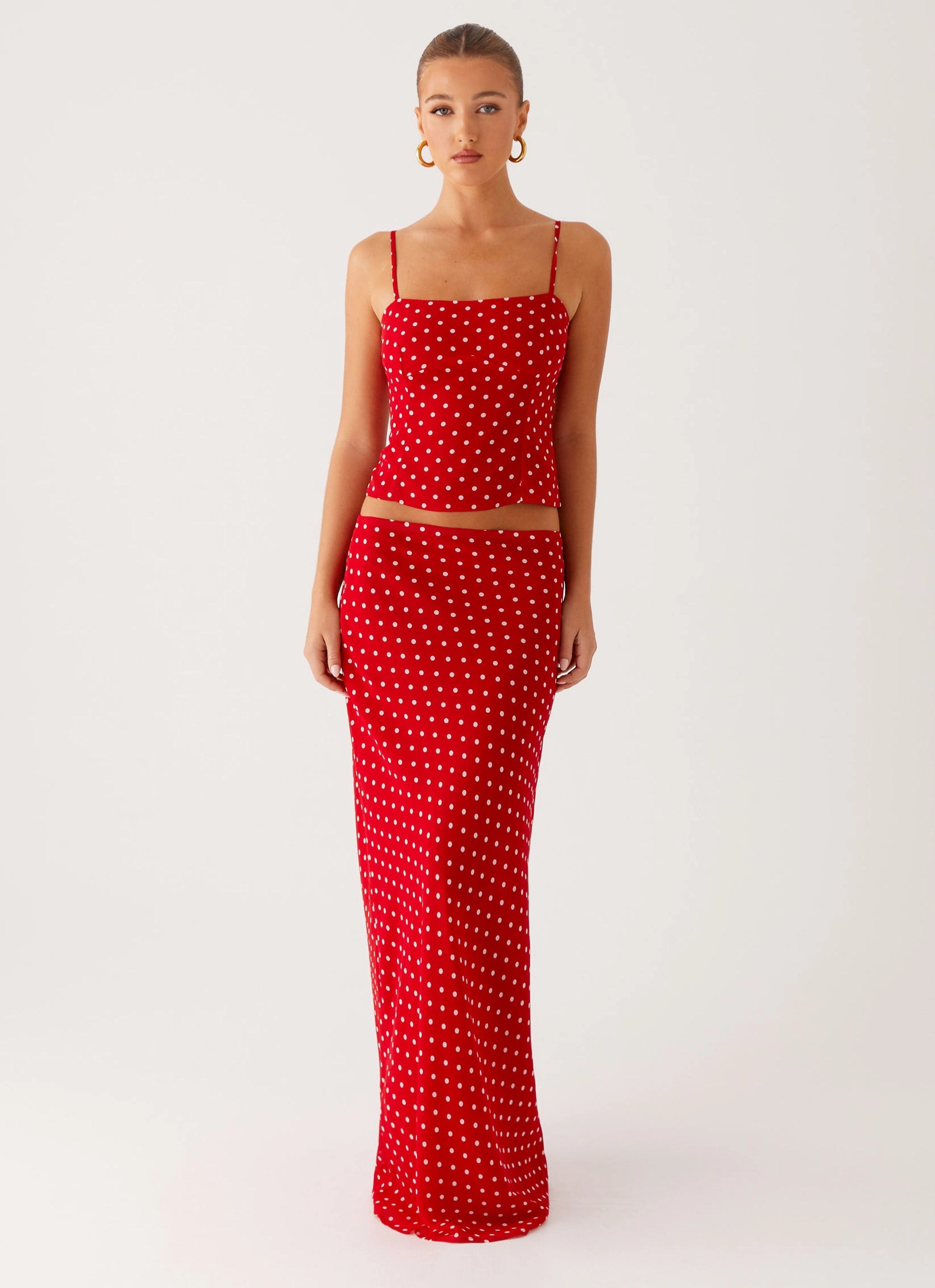 DoubleStitched Hemming LowProfileZipperSystem Bendita Top - Red Polka Dot