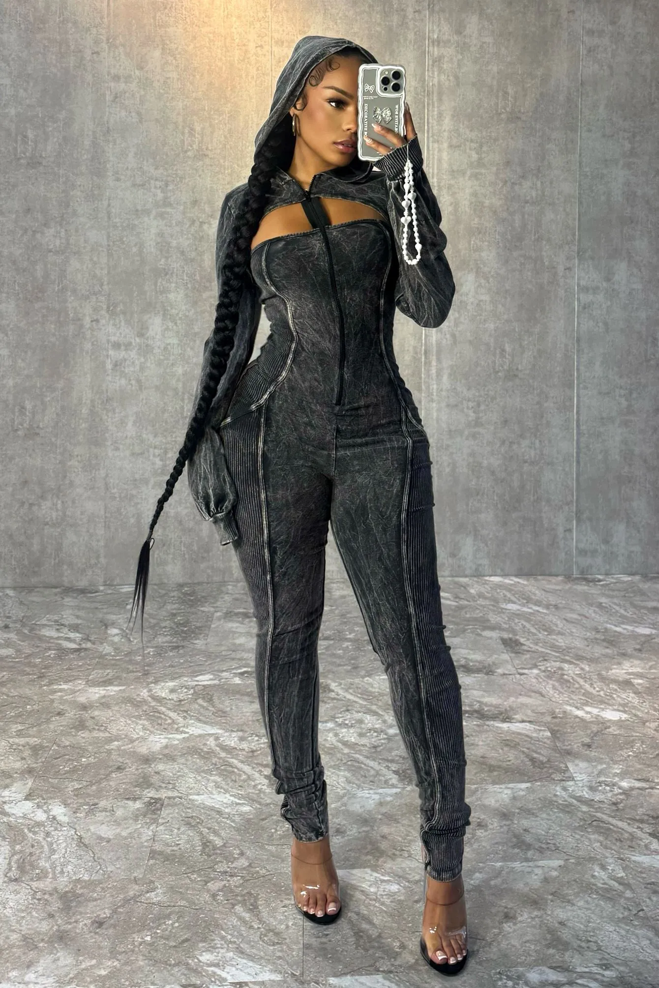 Benefit Mineral Washed Ribbed Jumpsuit Fit For Movement