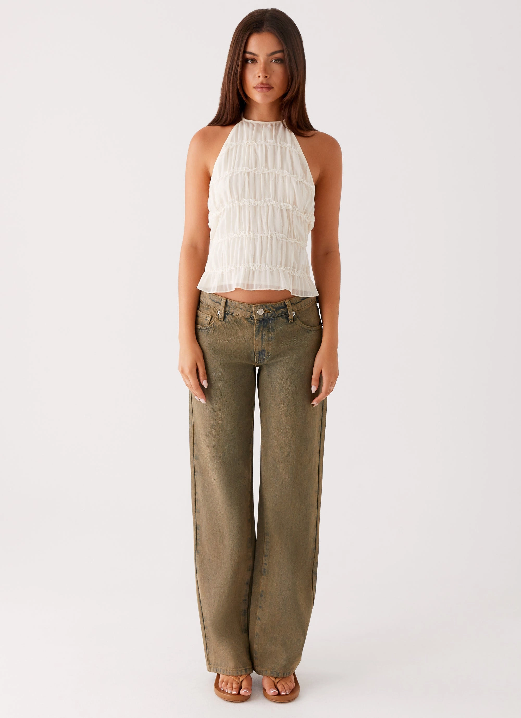 Bennie Halter Top - Ivory Comfortable Cotton