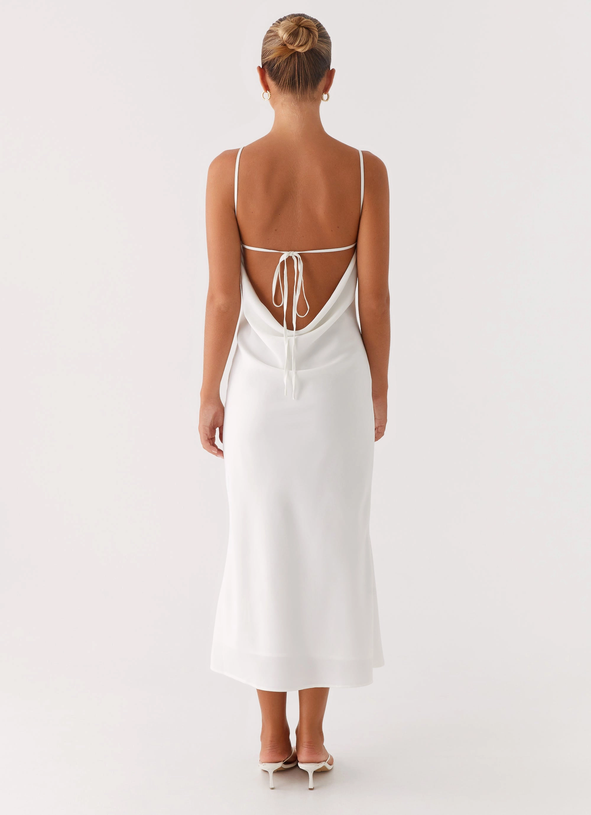 Bentley Midi Dress - White Pure Color MultiPurposePockets