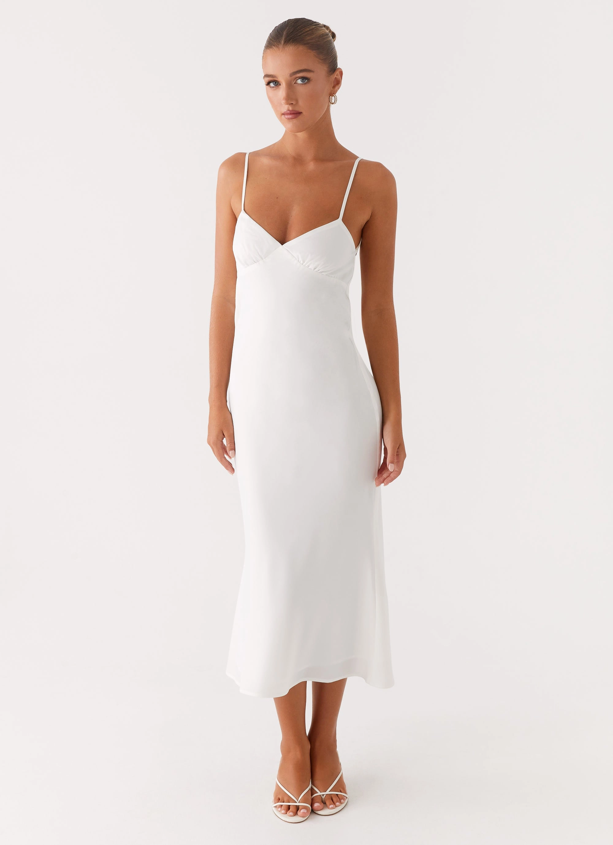 Figure-Skimming Bentley Midi Dress - White