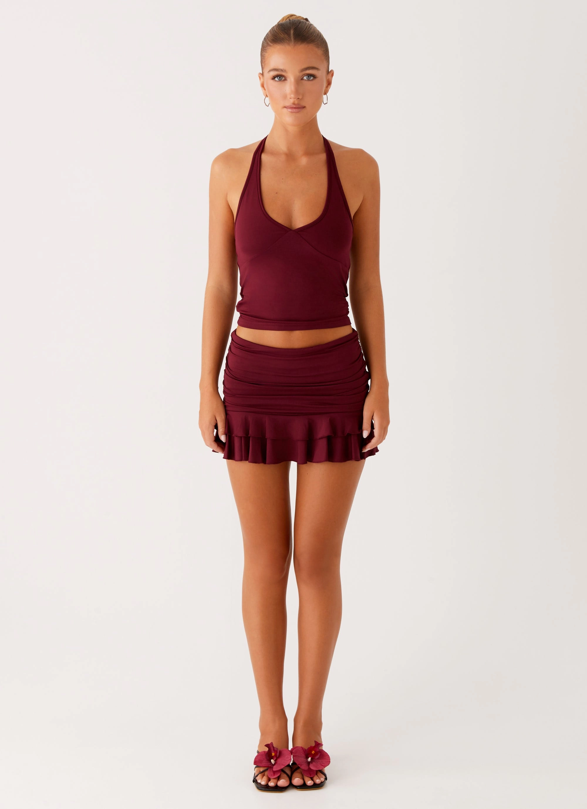 Bernie Halter Top - Raspberry Wine ZonalVentilation NoiseReduciting Zipper