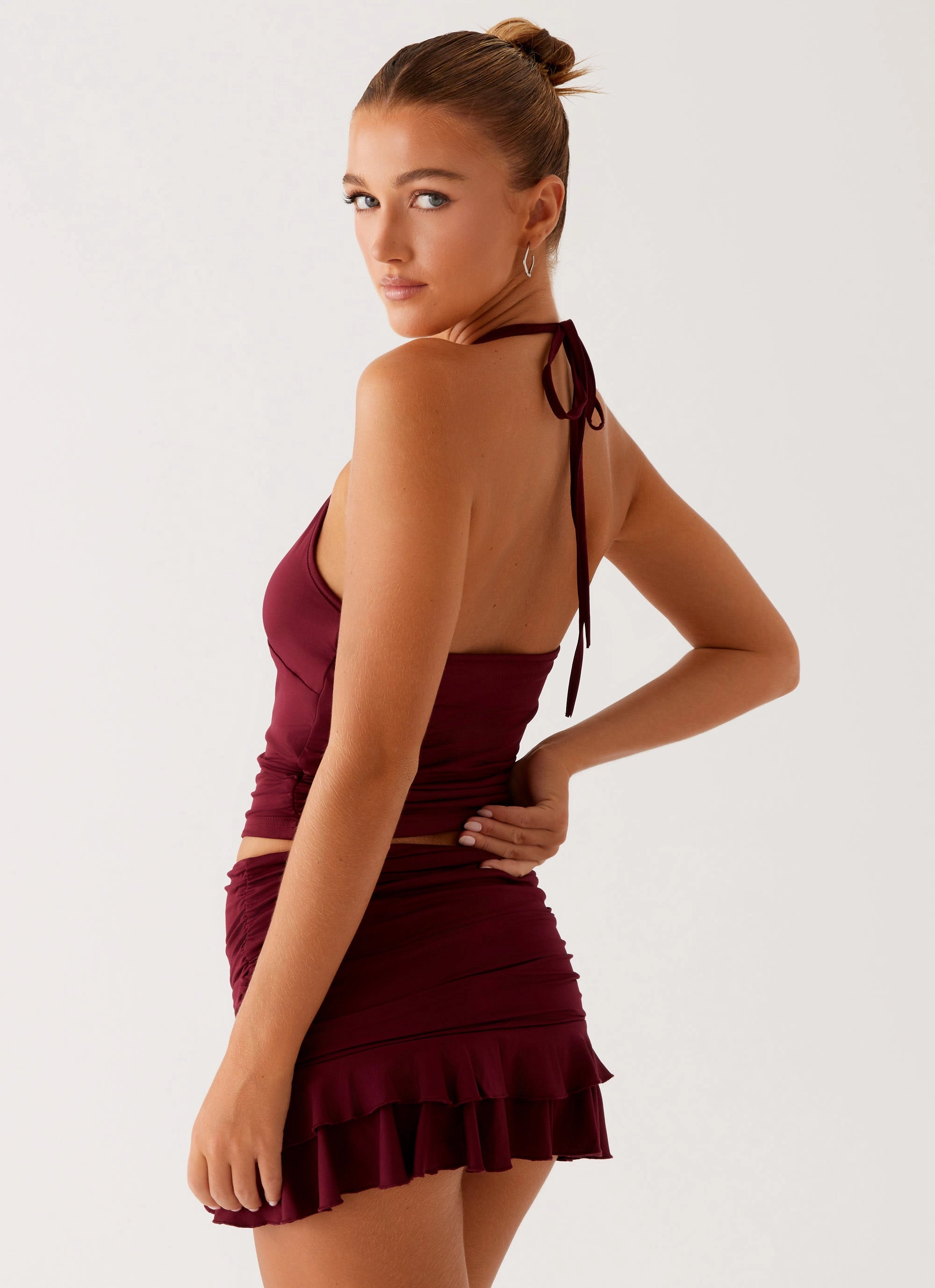 Bernie Halter Top - Raspberry Wine NonIrritatingTags MoistureWicking Technology
