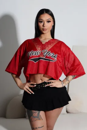 VentilatedBack Everyday Jacket Beryl New York Lace V-Neck Jersey Top