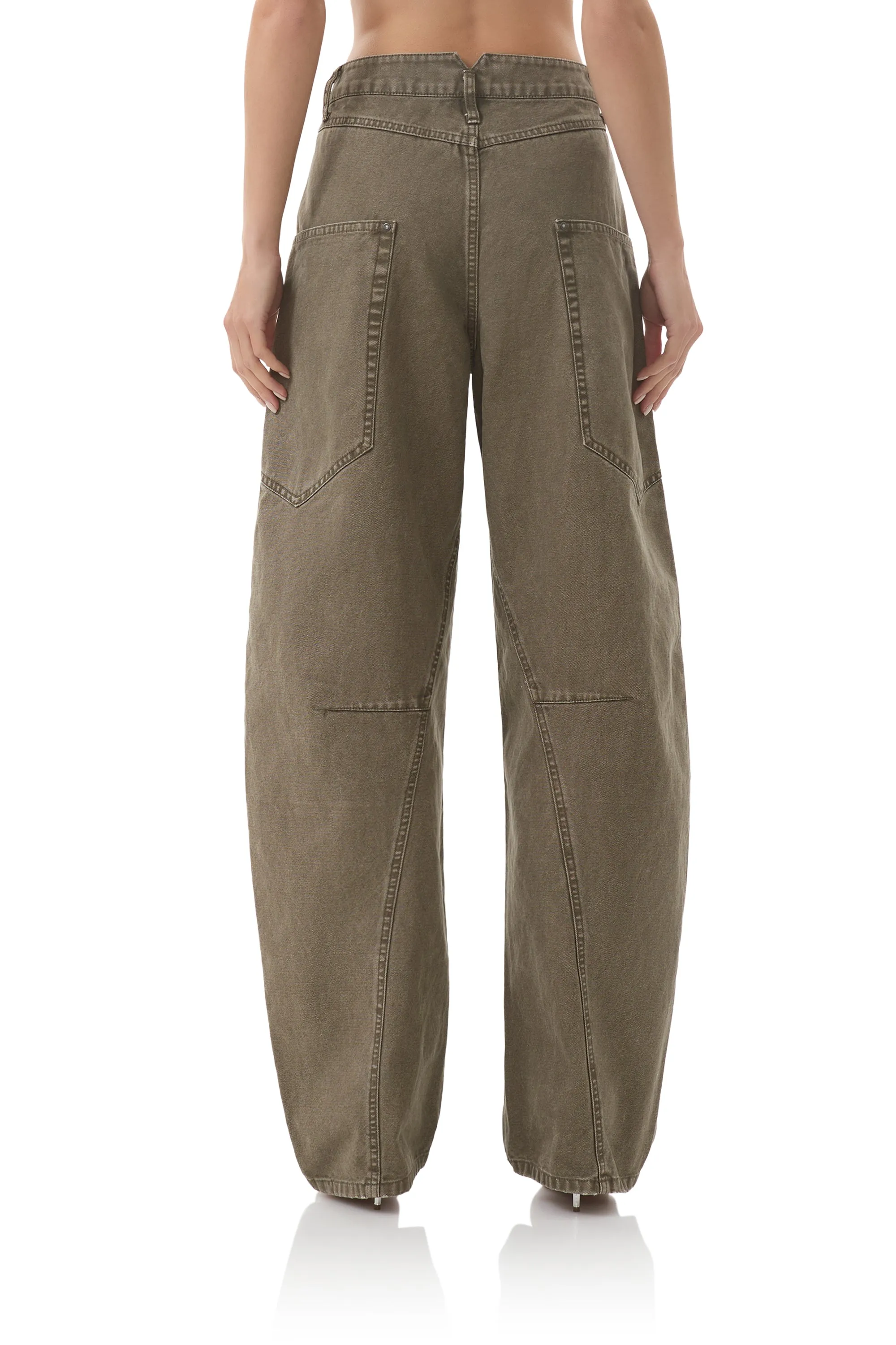 Eco Friendly Dye Process Flexible Design Bexley Barrel Pant - Olive Night