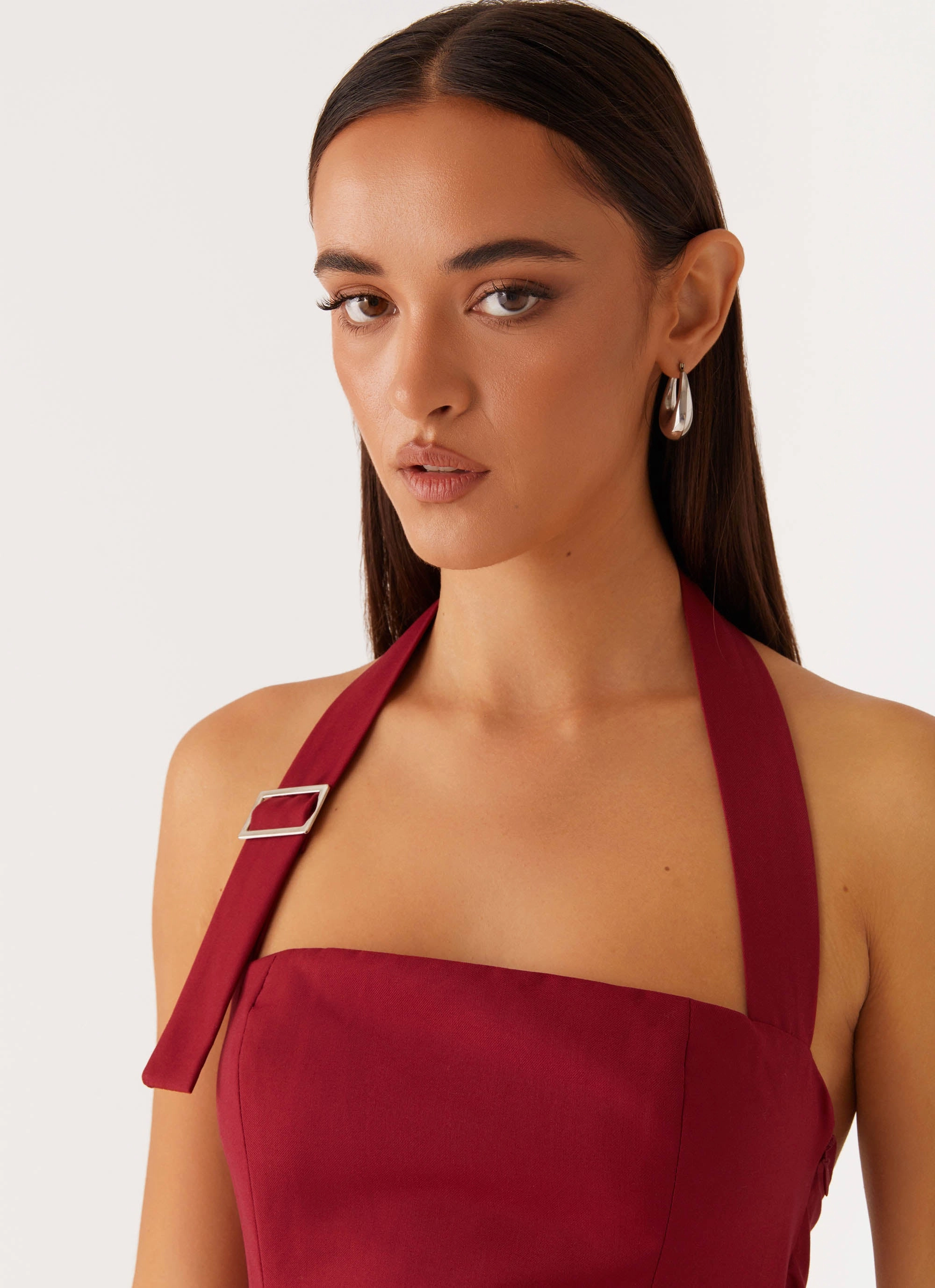 Bianca Halter Dress - Red Heat Dissipating Fabric