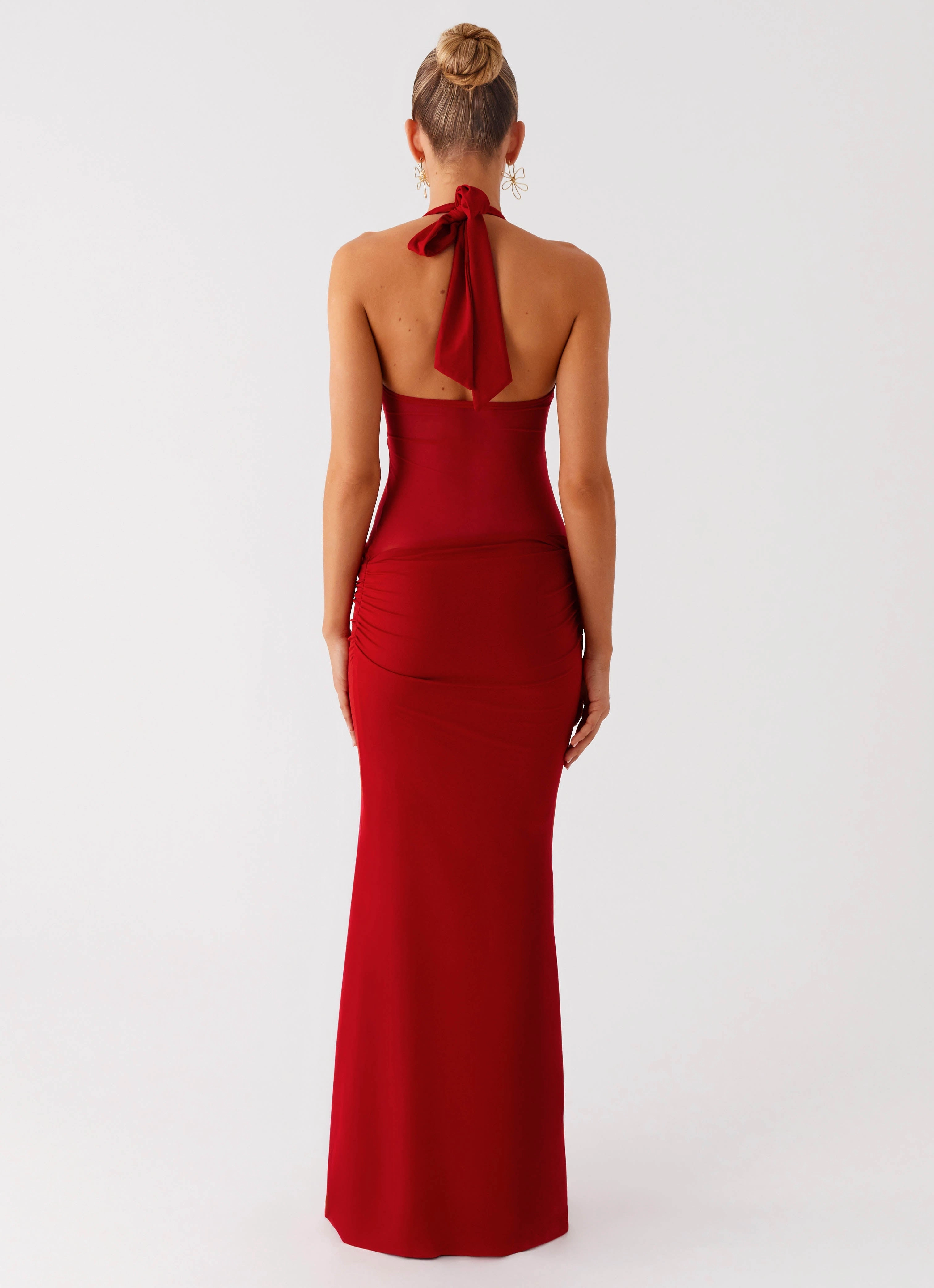 Timeless Wearable Billen Halter Maxi Dress - Red