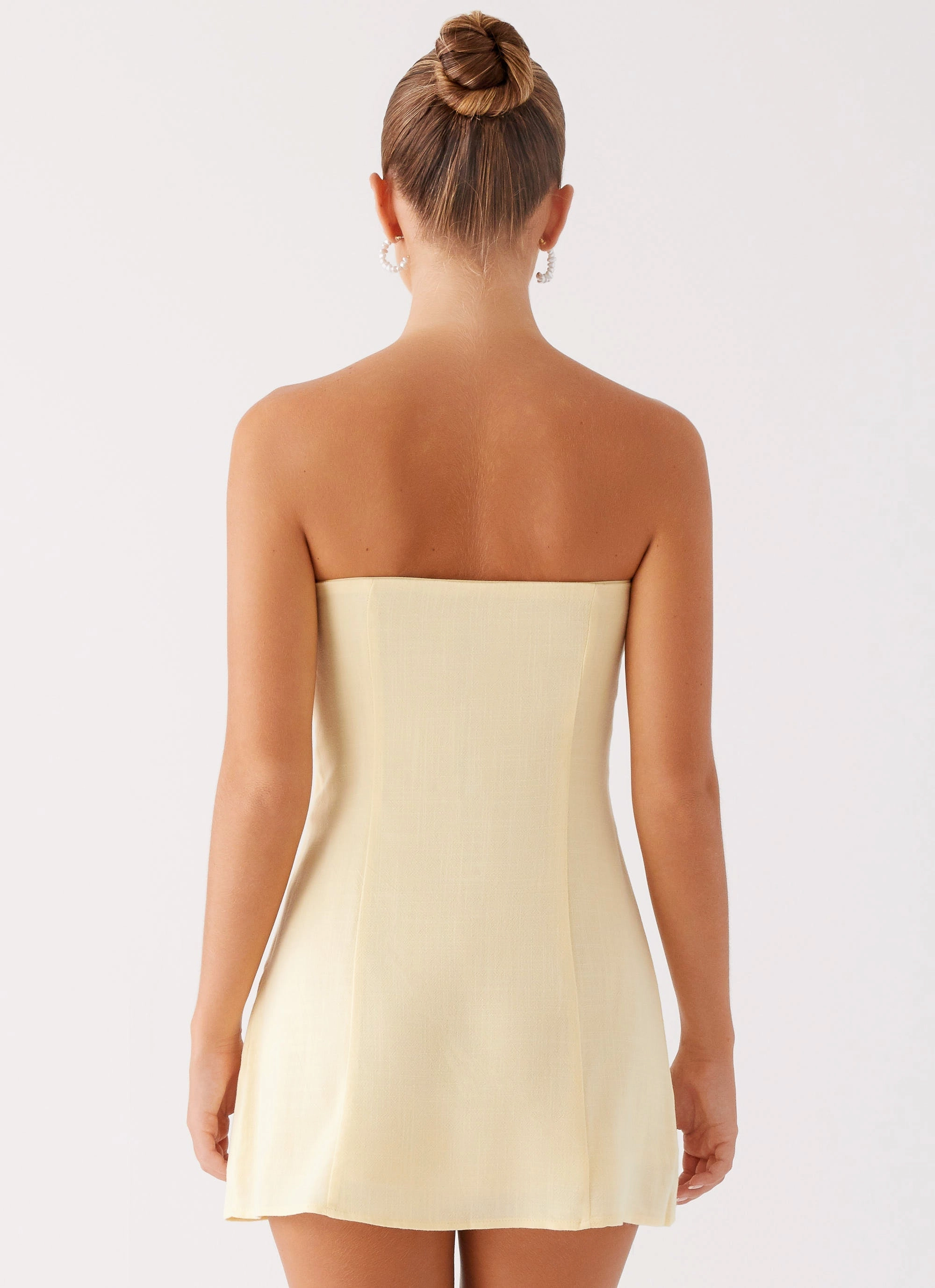 Effortless Wear Minimalist Look Bindi Mini Dress - Yellow