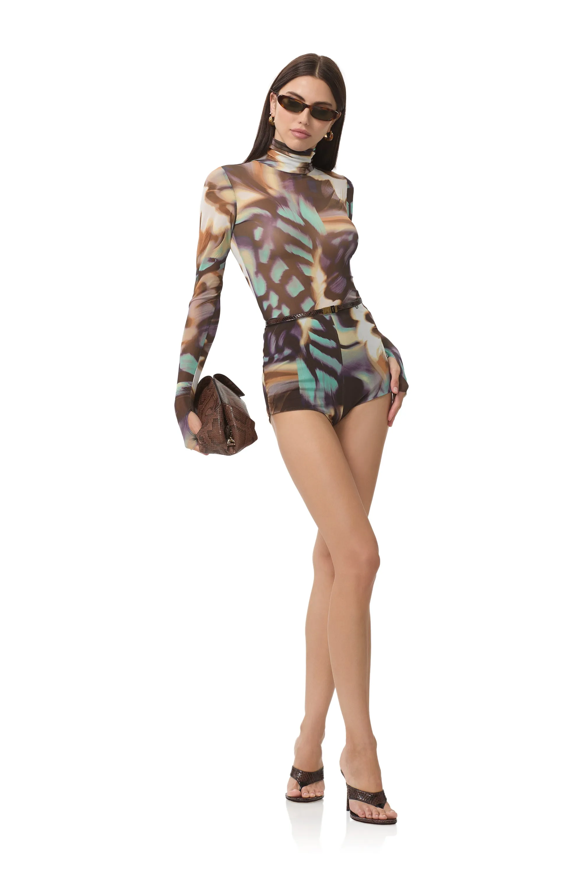 Wrinkle Resistant Yves Hot Short - Feather Swirl