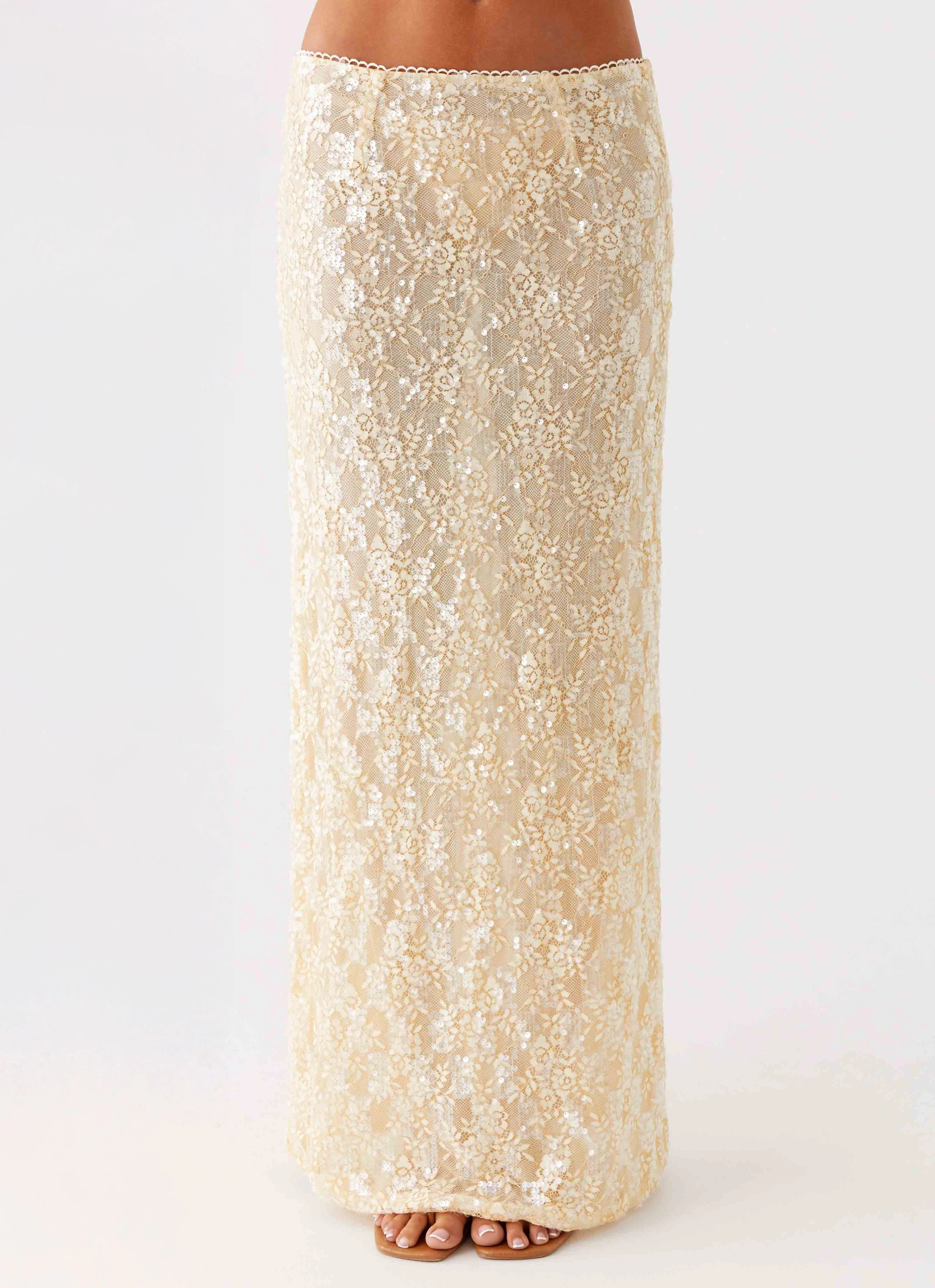 Odor Resistant Treatment Comfort First Bling It On Maxi Skirt - Ivory