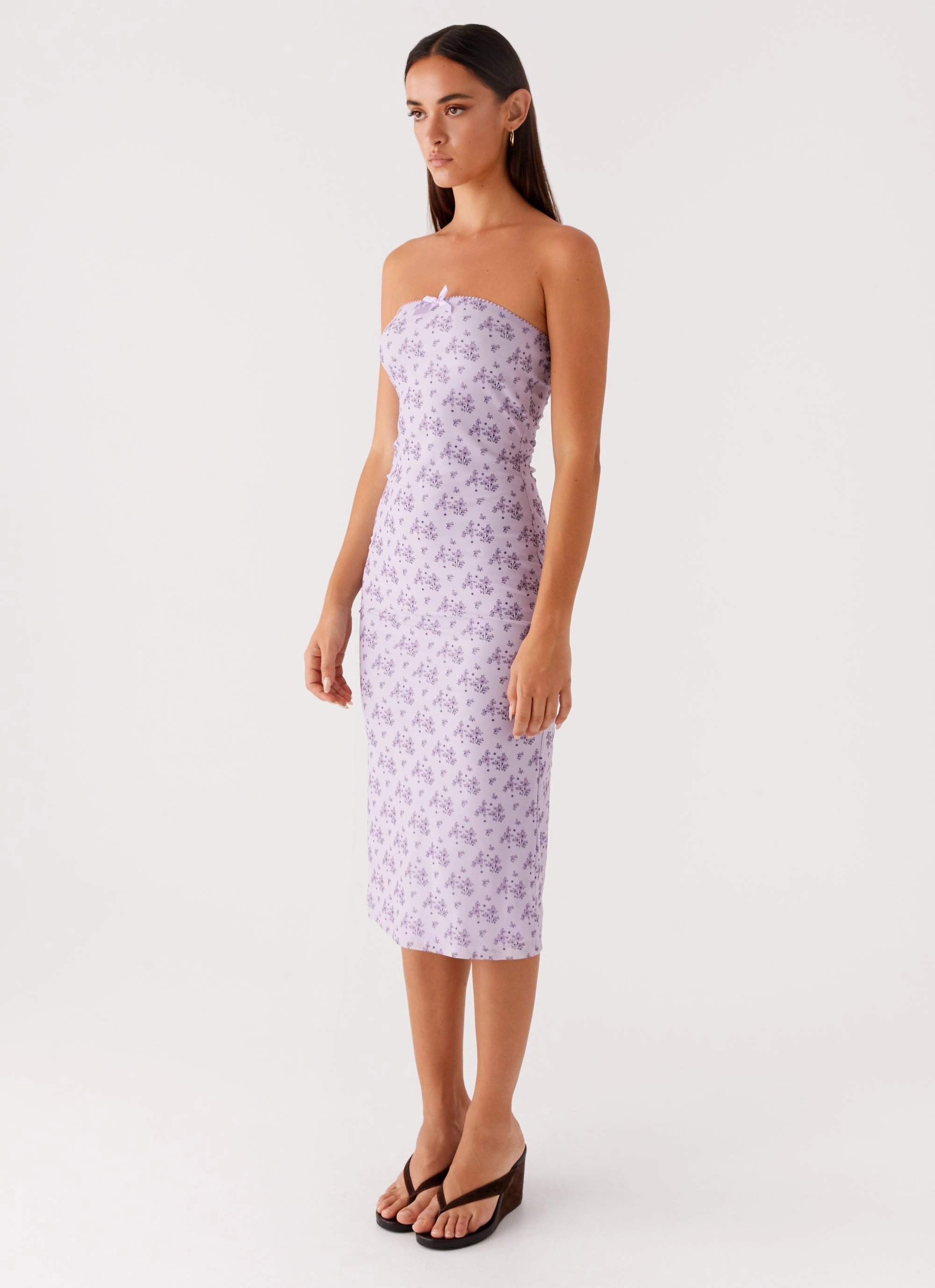 Morning Wear Keila Strapless Midi Dress - Lavender Meadow