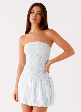 Perfect Style Sleek Presence Panorama Mini Dress - Blue Floral