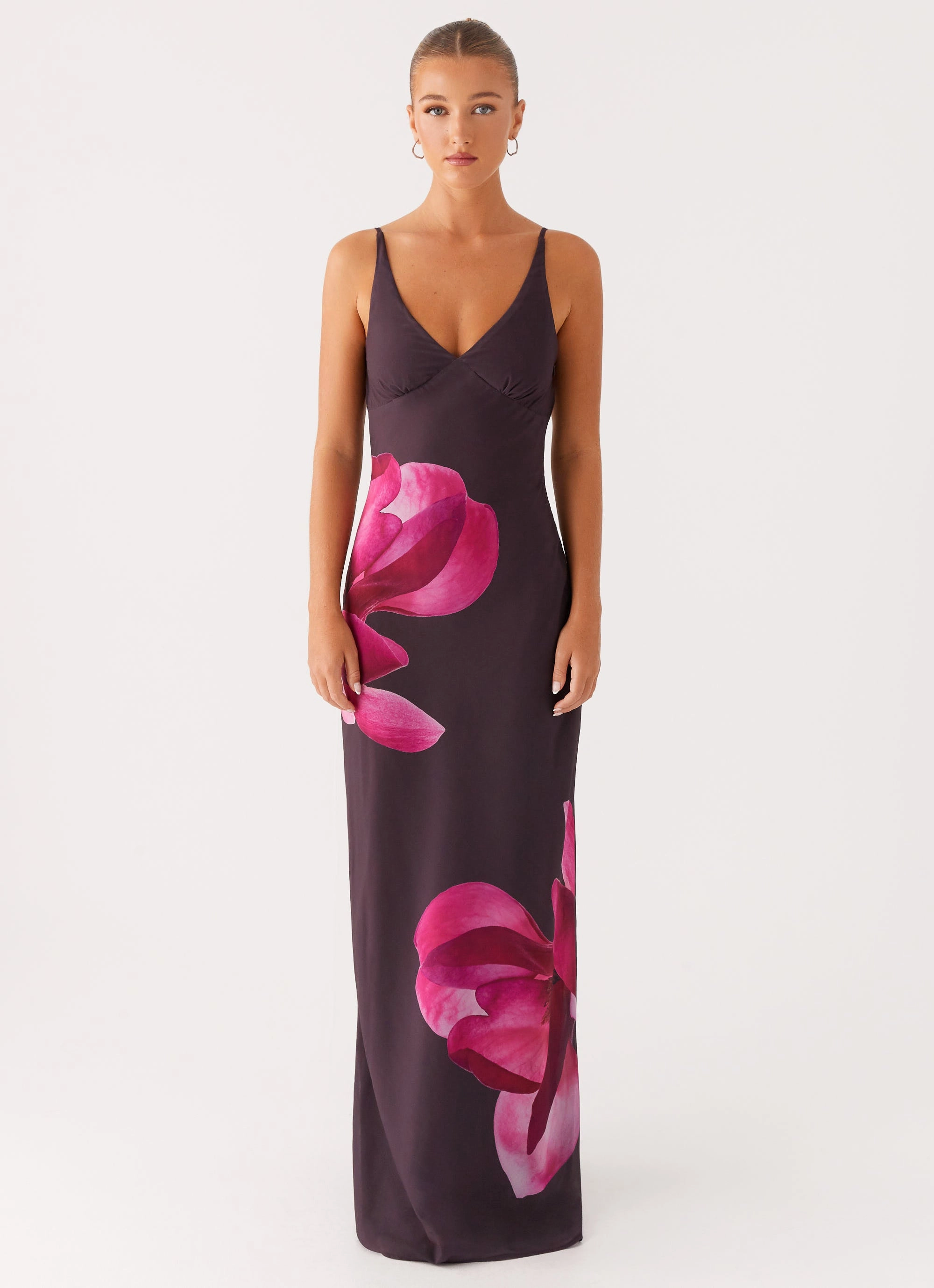 Dropped-Waist Griselda Maxi Dress - Dark Chocolate