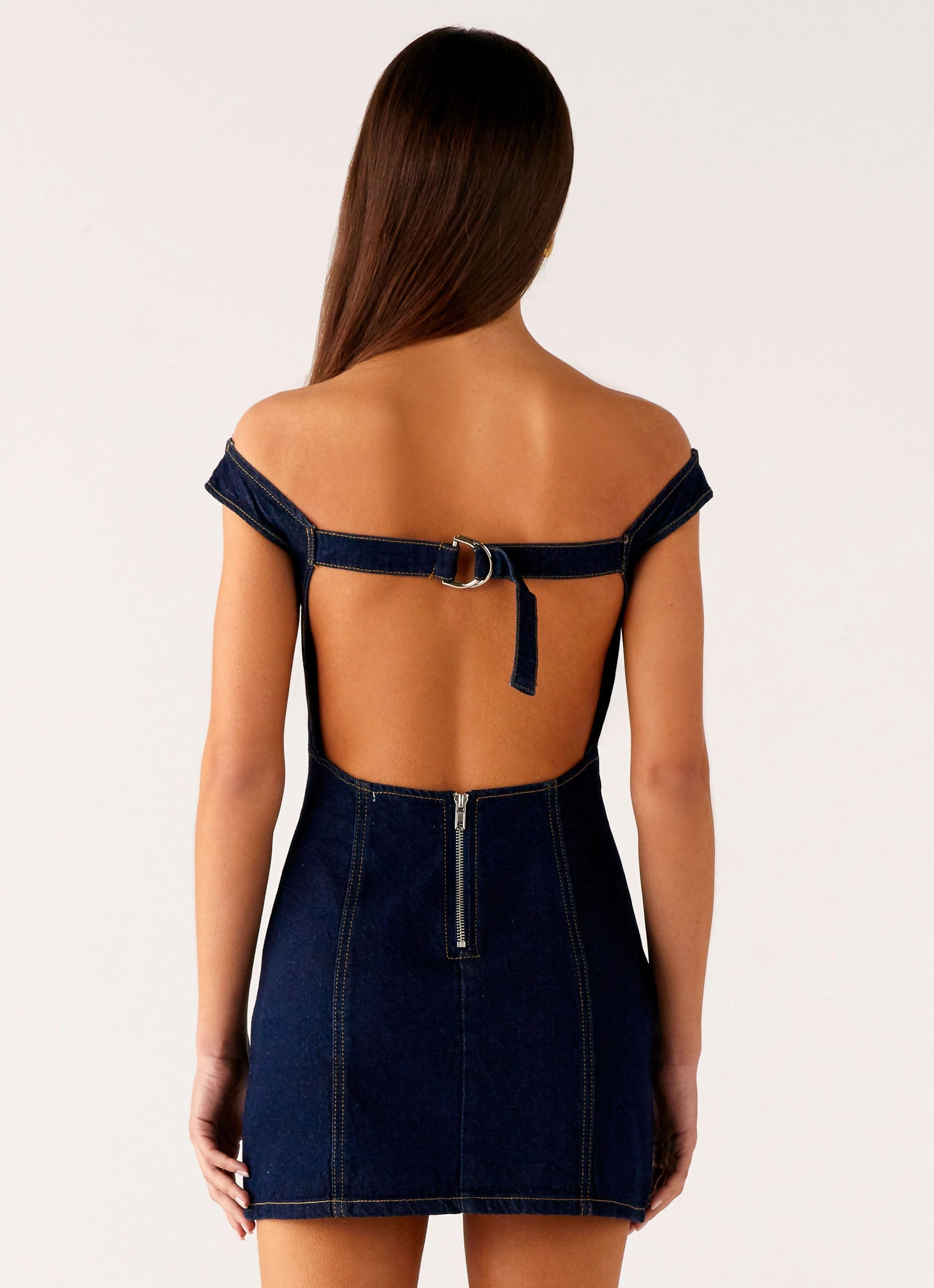 Fresh Vibe Bonnie Denim Mini Dress - Indigo