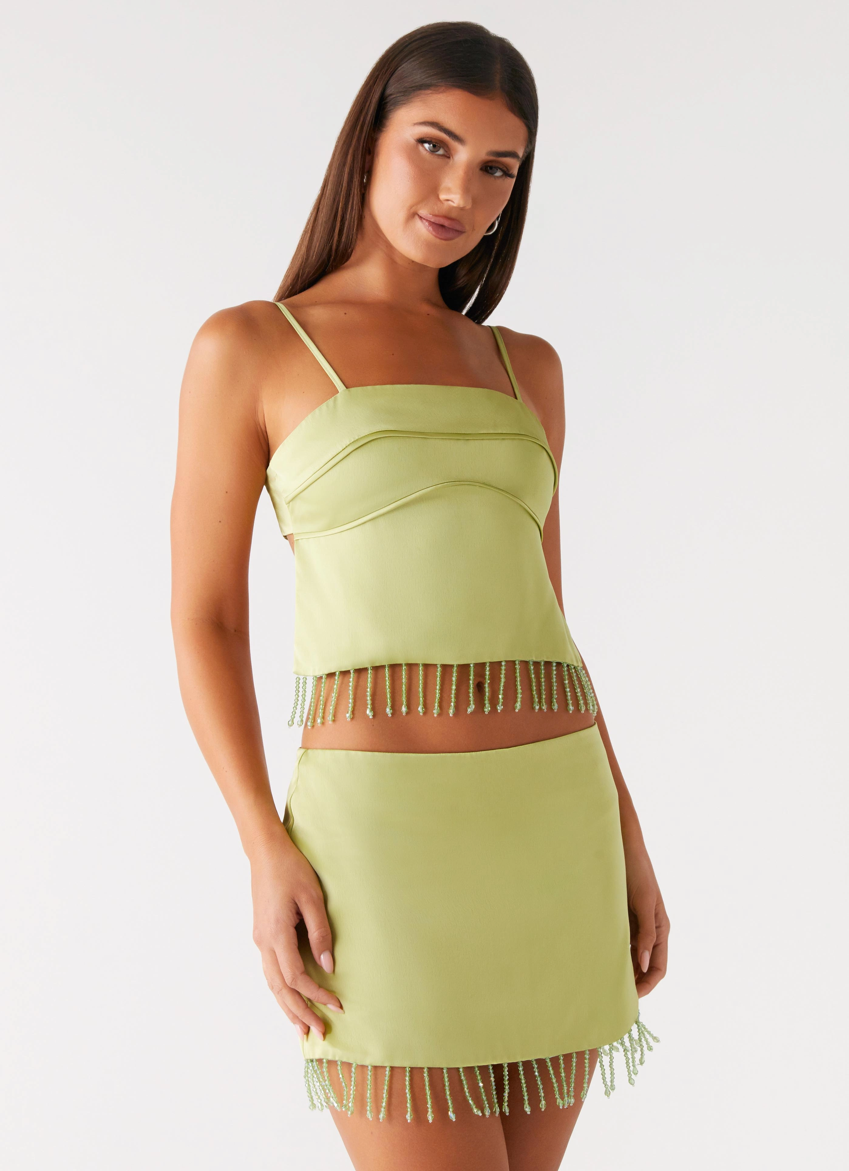 StainRepellentCoating Bora Bora Beaded Top - Lime