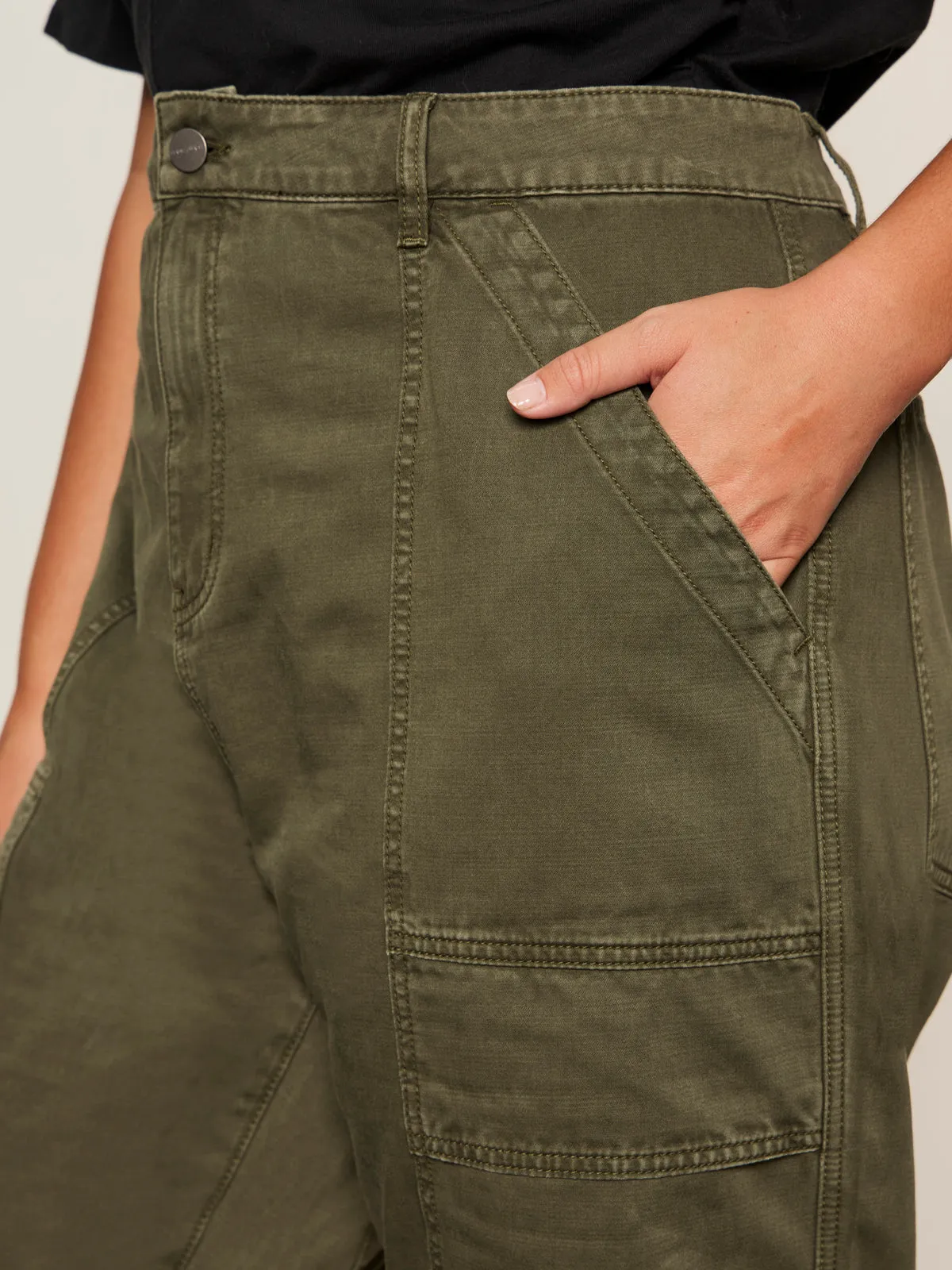 Gripper Waistband Boyfriend Utility Pant Kalamata Extended Sizing