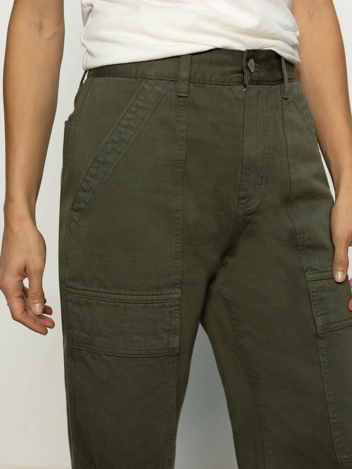Boyfriend Utility Pant Kalamata High Waist Stretch Layer Ready