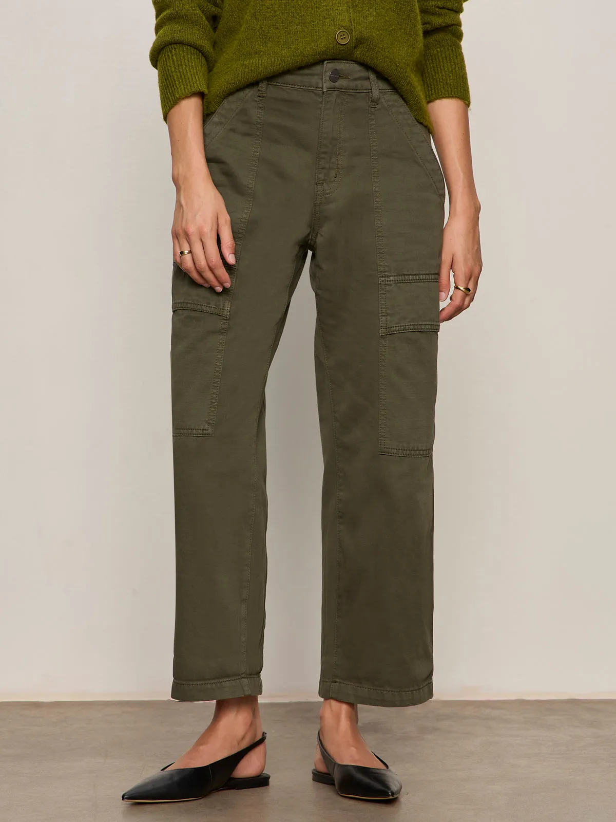 Boyfriend Utility Pant Kalamata Petite Sizing Anti Cling Finish