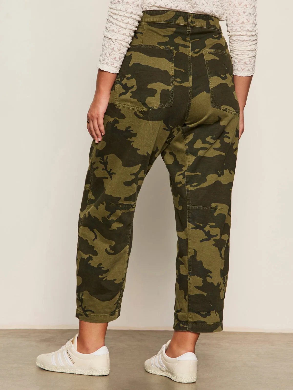 Adjustable Drawcord Boyfriend Utility Pant Rambler Camo Extended Sizing