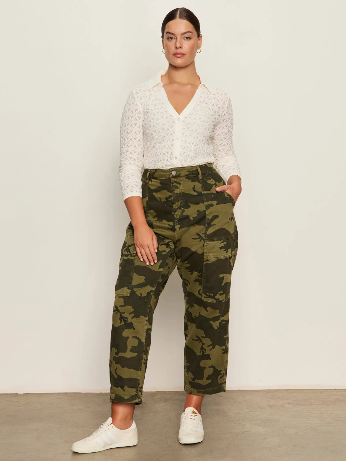 Boyfriend Utility Pant Rambler Camo Extended Sizing Side slits