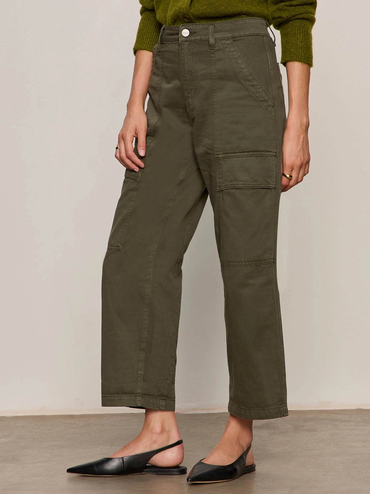 Boyfriend Utility Pant Kalamata Petite Sizing TaglessCollar