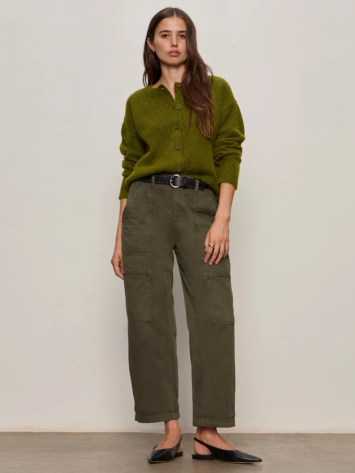 Stretchable Waistband Boyfriend Utility Pant Kalamata Petite Sizing