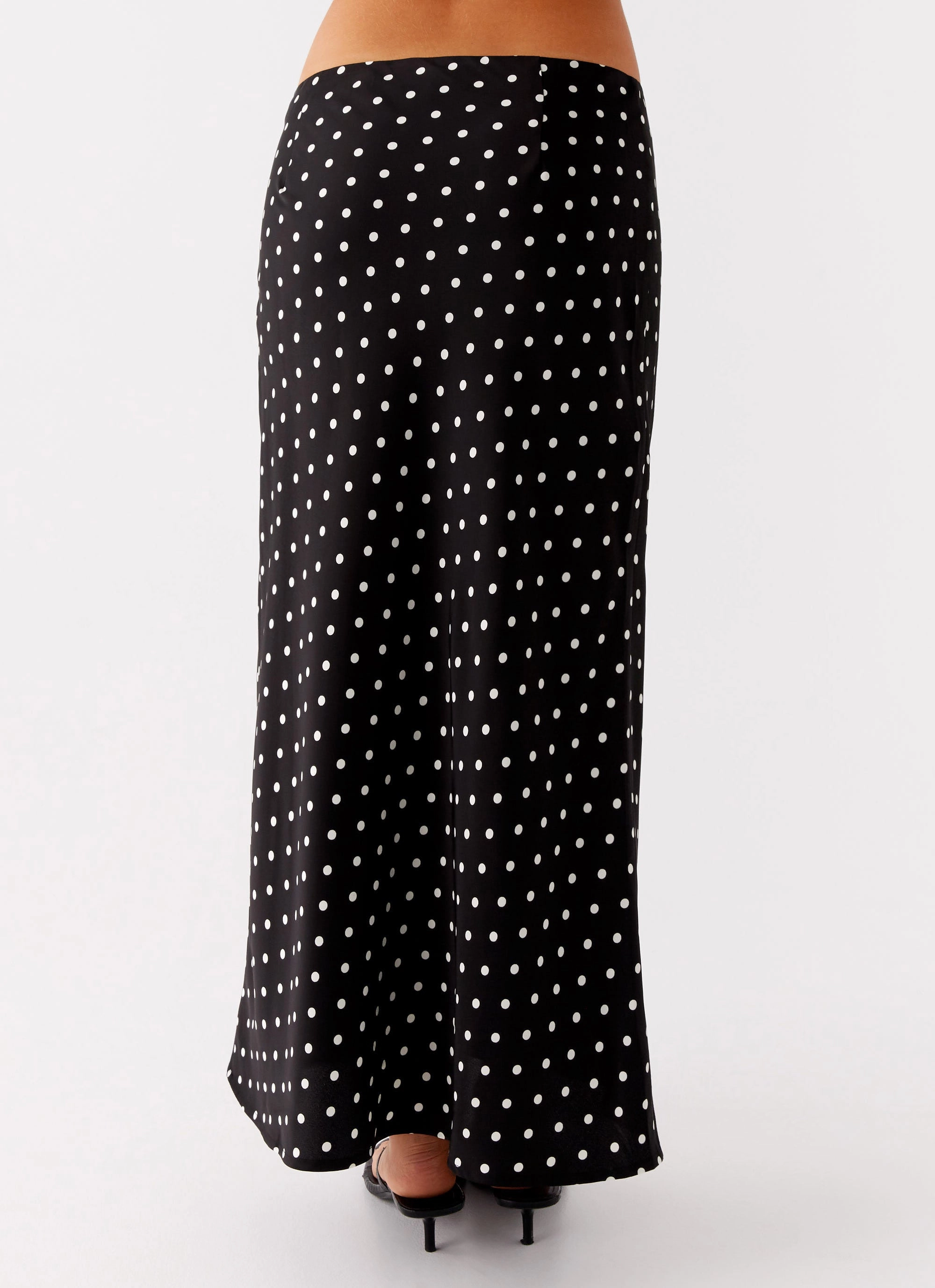 Gentle Vibe Breanne Midi Skirt - Black Polka Dot