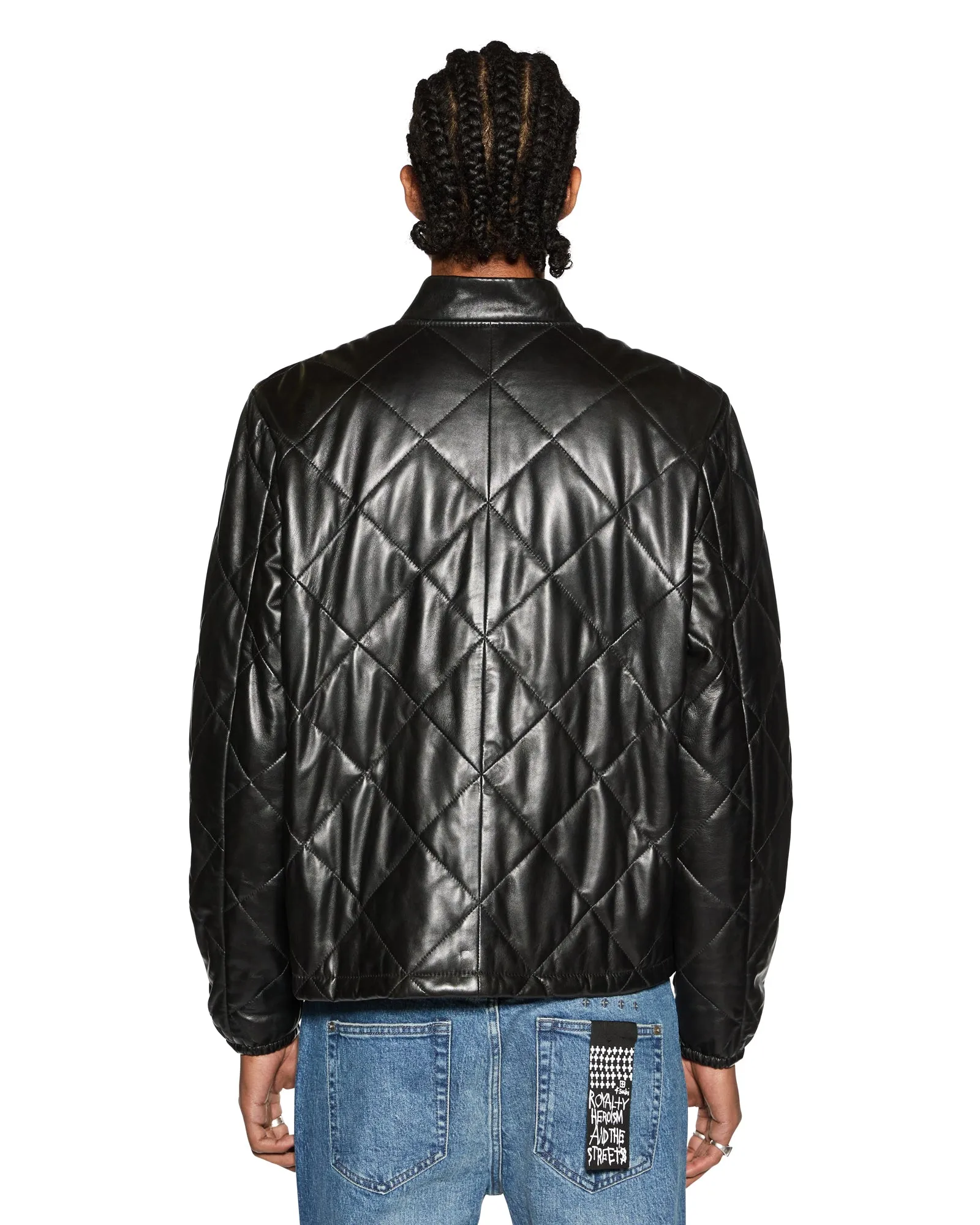 Breathable mesh ECLIPSE QUILTED BOMBER BLACK slim fit CrossGrain Fabric