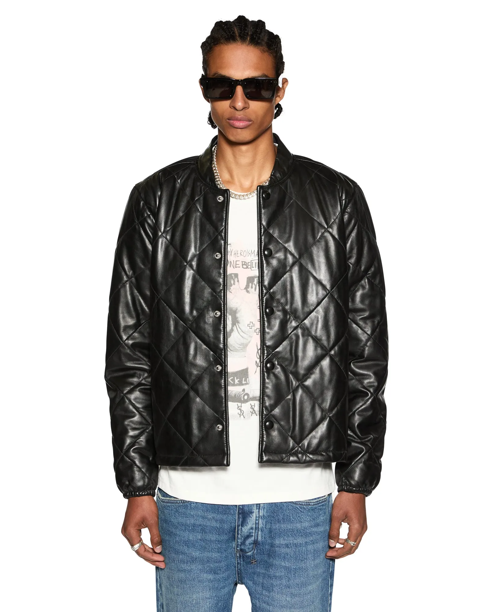 Breathable mesh ECLIPSE QUILTED BOMBER BLACK Minimalist Stitching