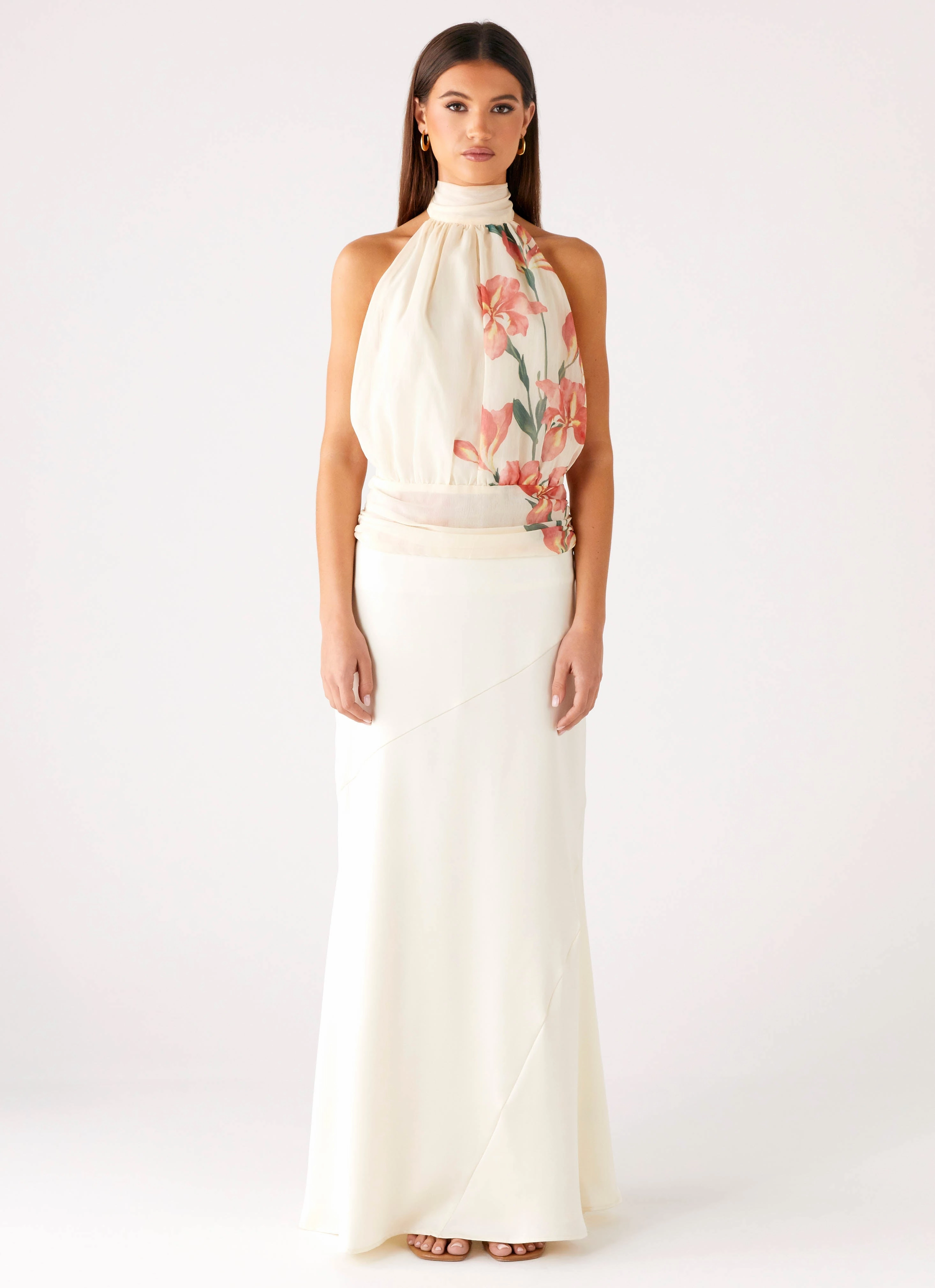 SnagFreeKnit FlexibleCollar Romelia Halter Top - Siena Floral