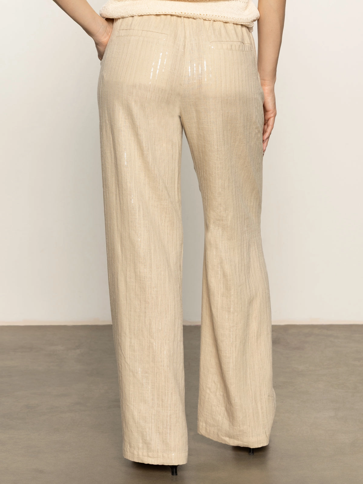Coastal Semi-High Rise Pant Sand Sequin Stripe Adaptive Waistband SustainableBlend